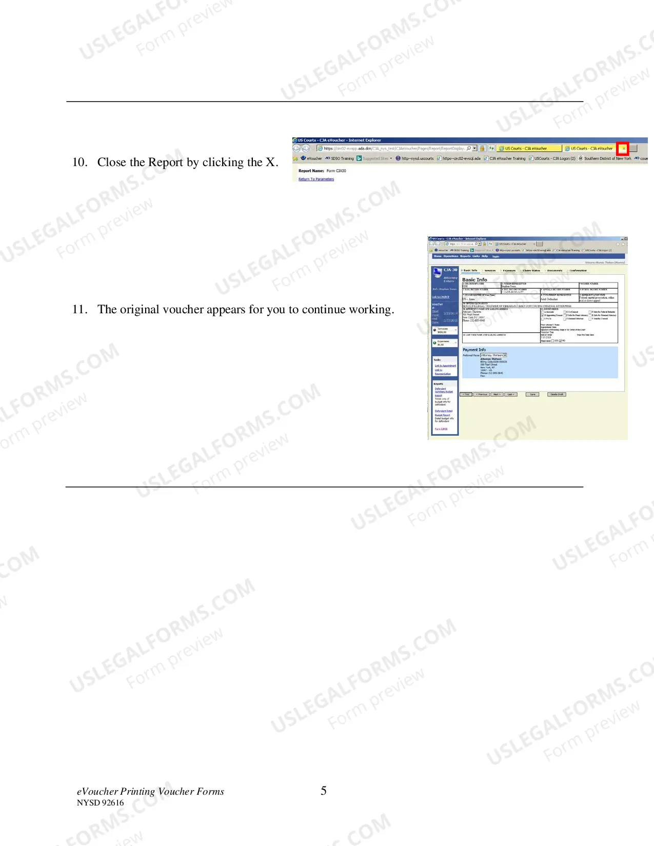 Preview Printing eVoucher Forms