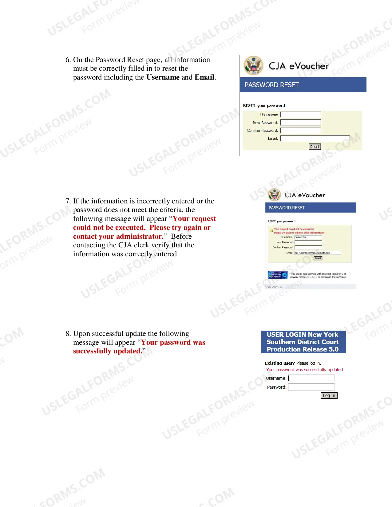 Preview Resetting a Forgotten or Expired Password