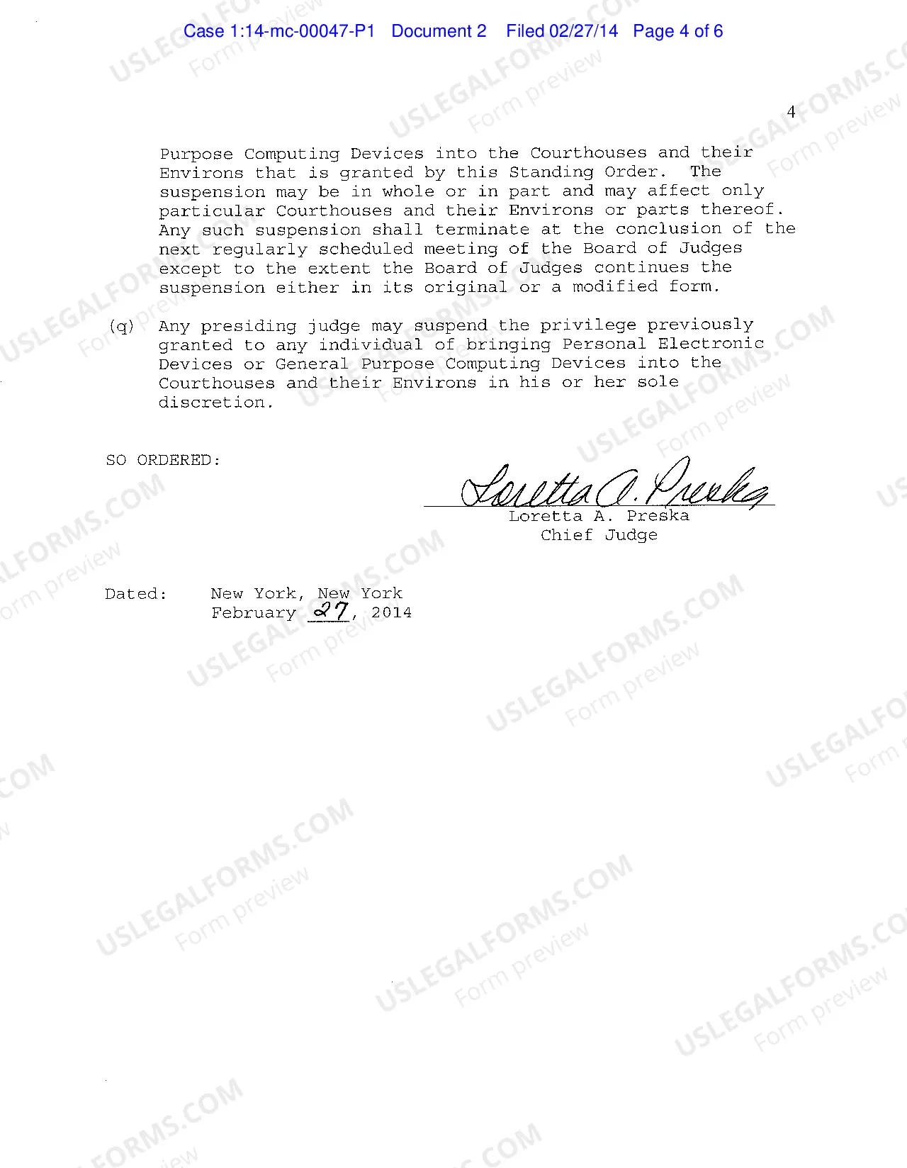 Preview Standing Order: Electronic Devices General Purpose