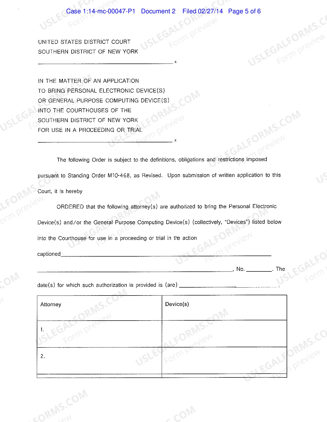 Preview Standing Order: Electronic Devices General Purpose