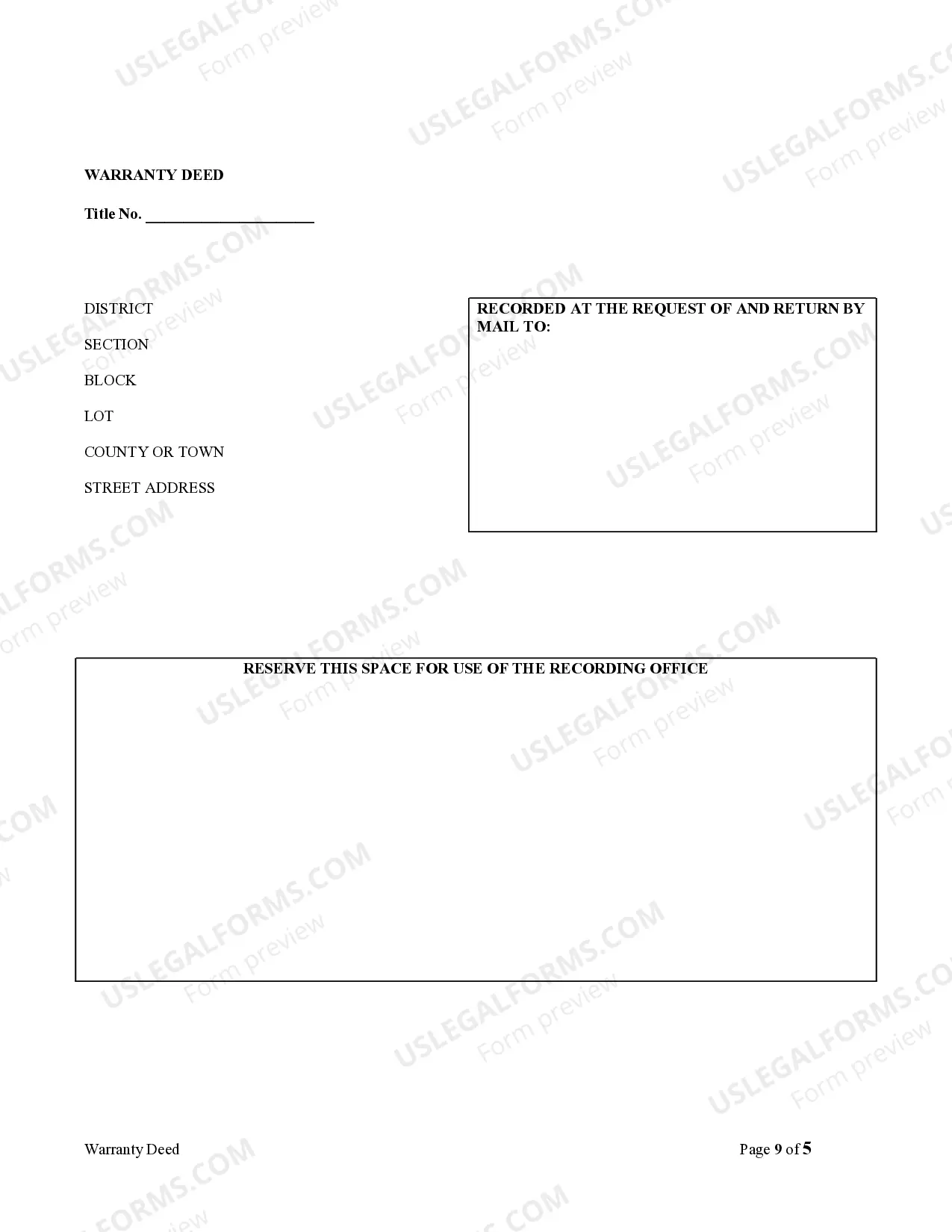 Preview Warranty Deed for Husband and Wife Converting Property from Tenants in Common to Joint Tenancy