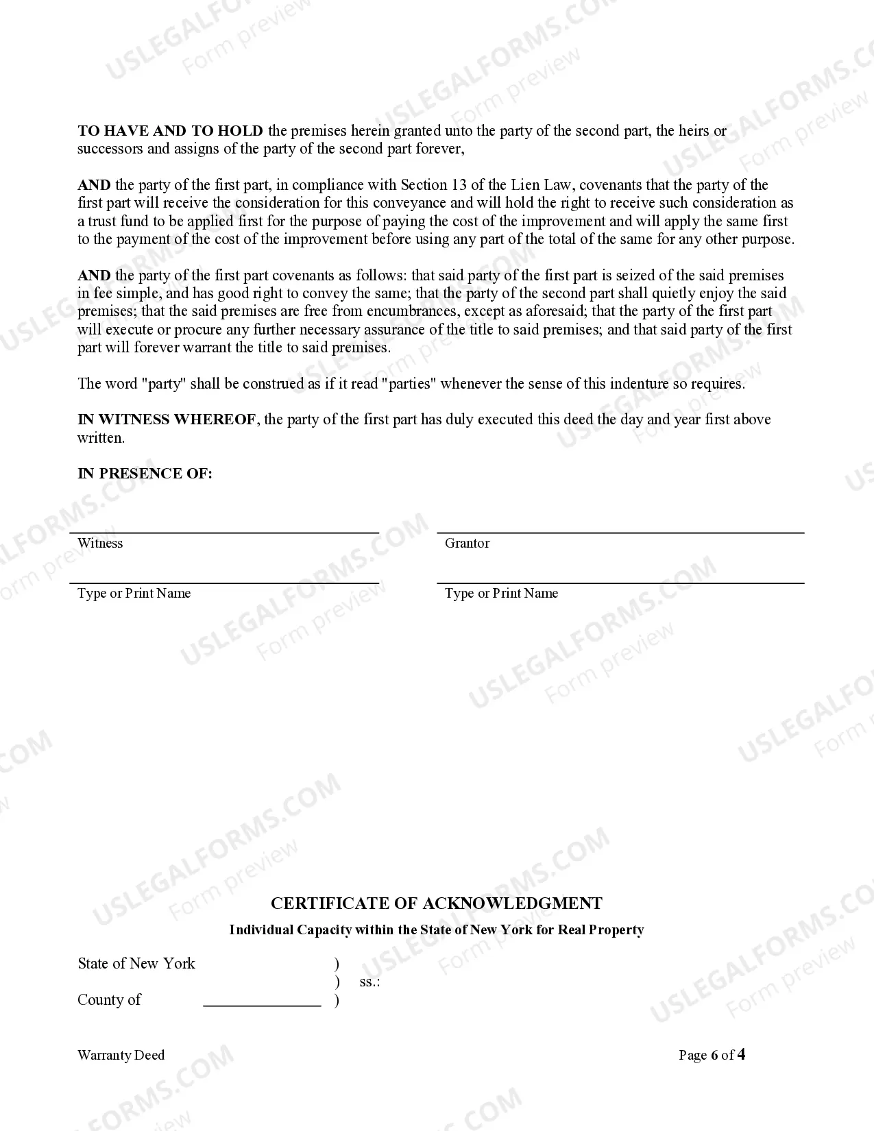 Preview Warranty Deed for Parents to Child with Reservation of Life Estate