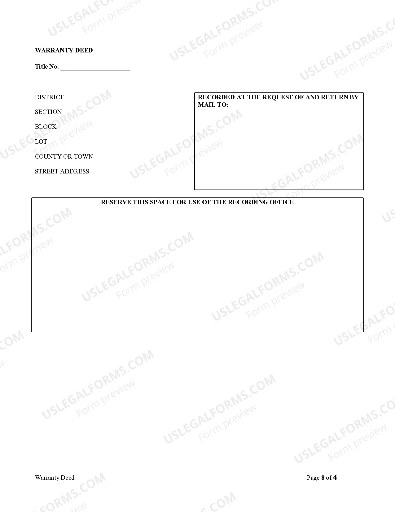 Preview Warranty Deed for Parents to Child with Reservation of Life Estate