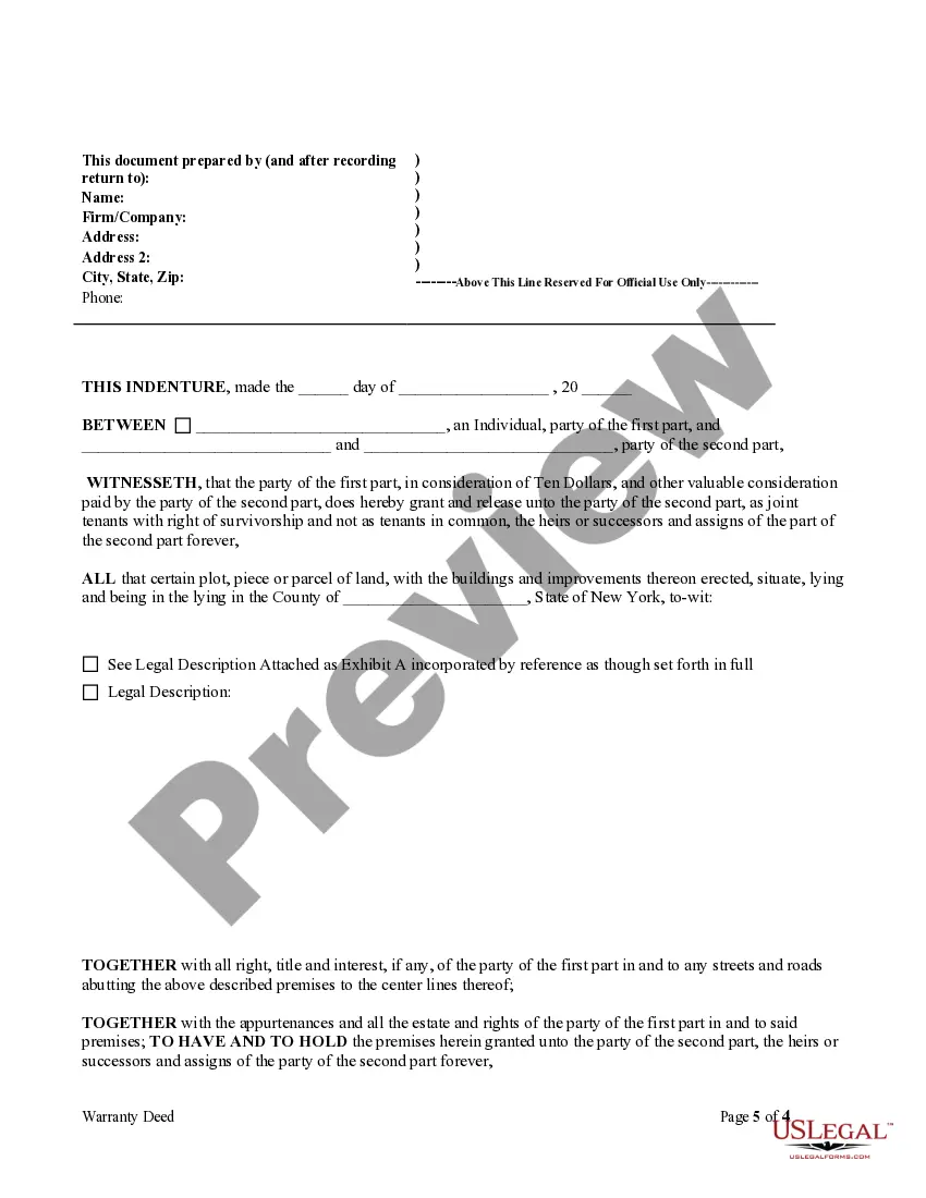 Preview Warranty Deed to Separate Property of One Spouse to Both Spouses as Joint Tenants