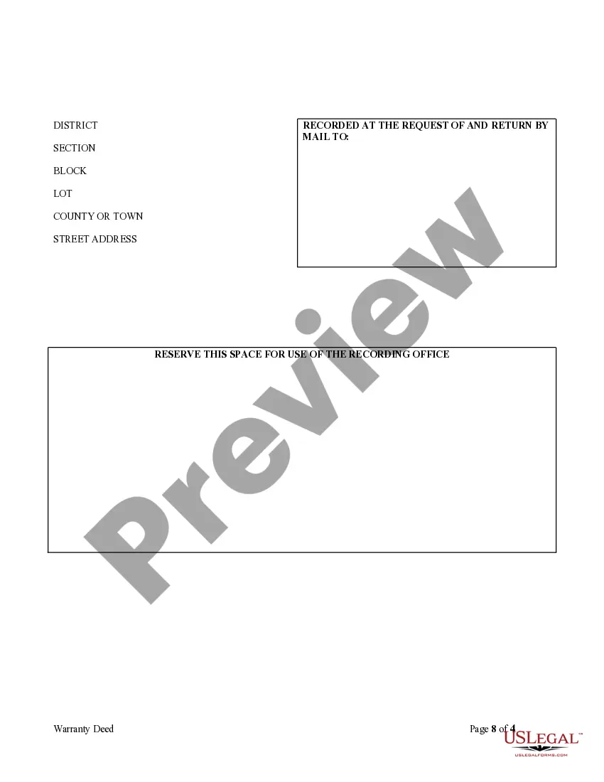 Preview Warranty Deed to Separate Property of One Spouse to Both Spouses as Joint Tenants