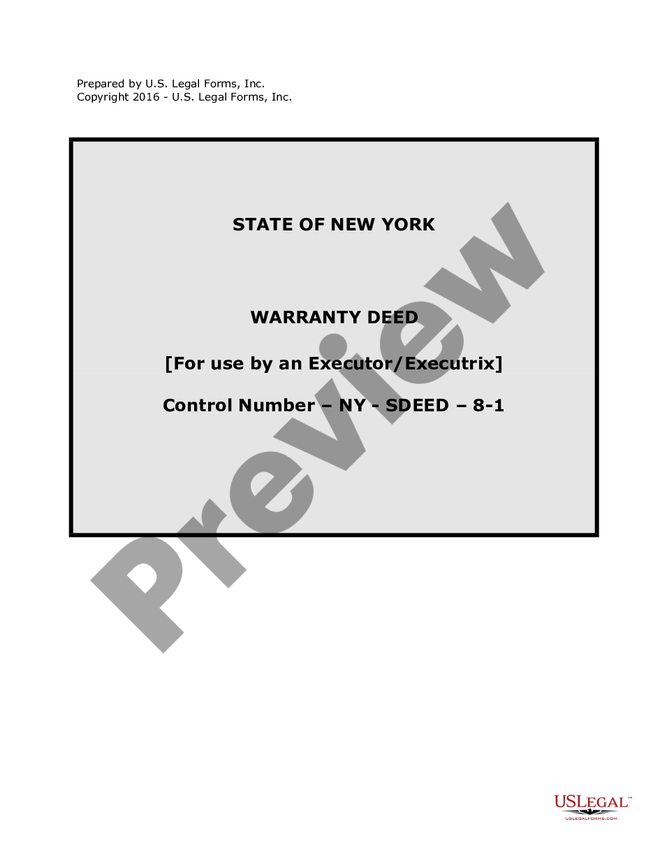 New York State Executors Deed Form Us Legal Forms 1866