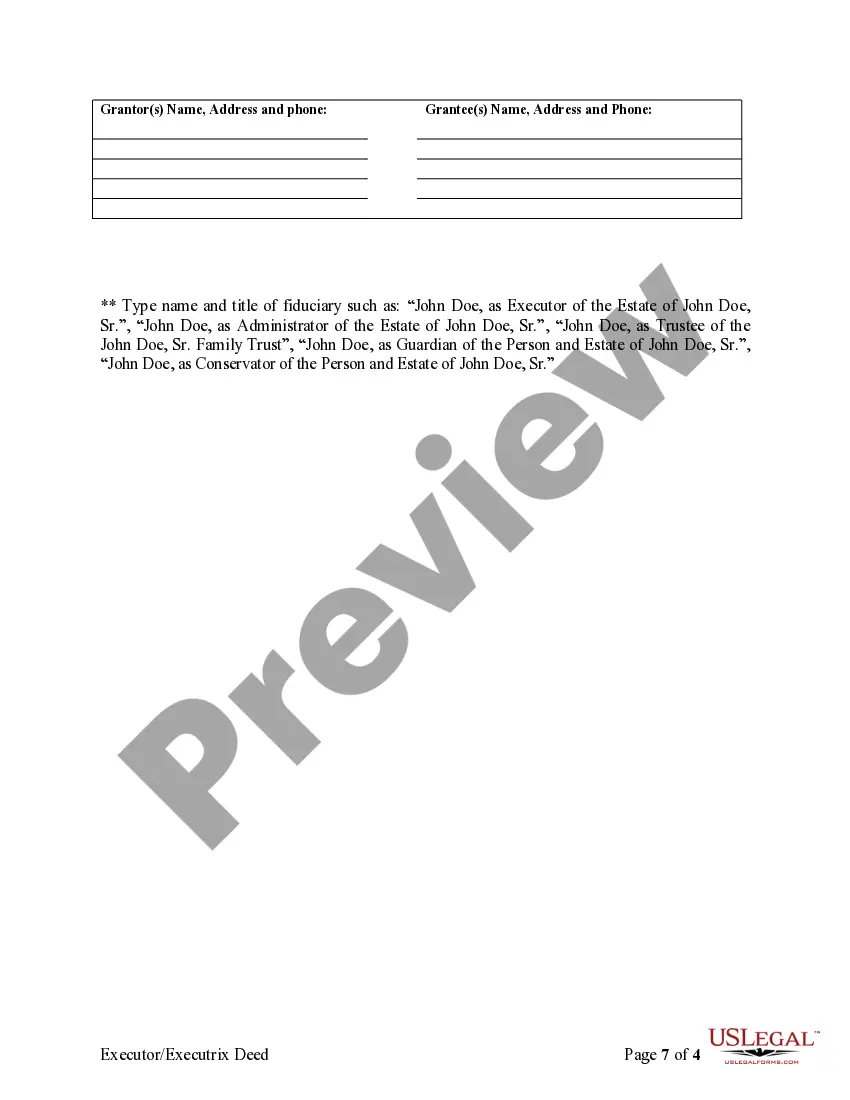 Get Warranty Deed For Use by an Executor - Executrix Preview Warranty Deed For Use by an Executor - Executrix