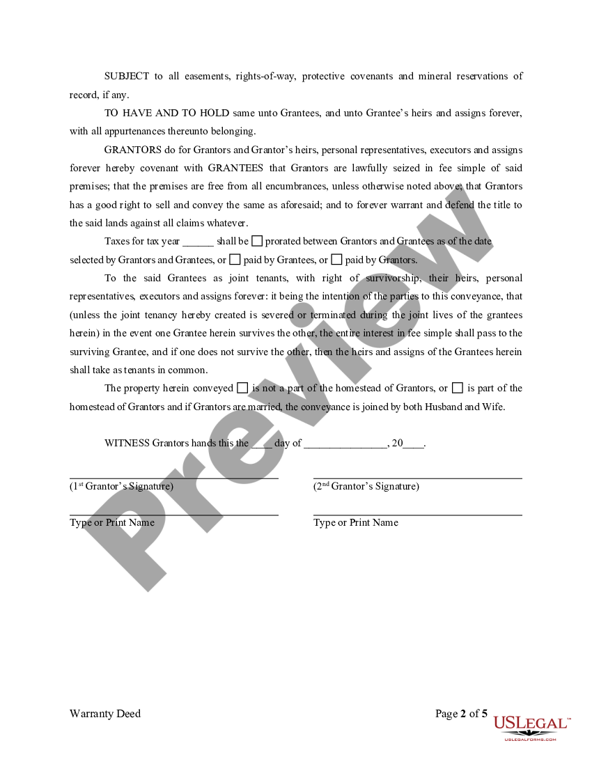 Survivorship deed