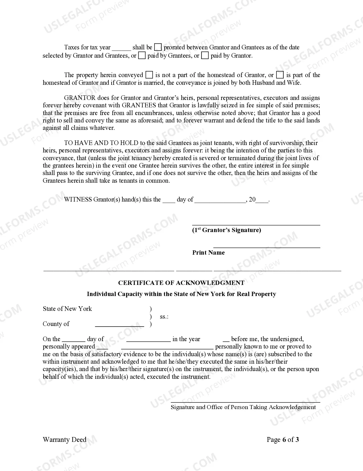 Preview Warranty Deed from Individual to Husband and Wife as Joint Tenants