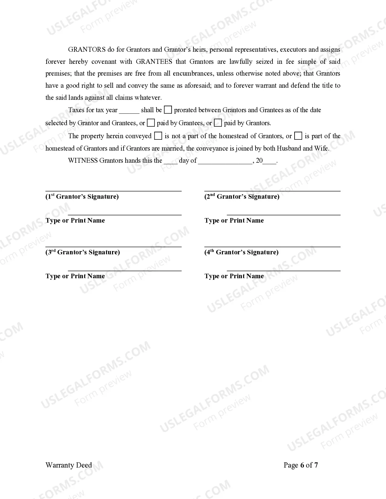 Preview Warranty Deed for Four Individuals to Two Individuals as Tenants in Common