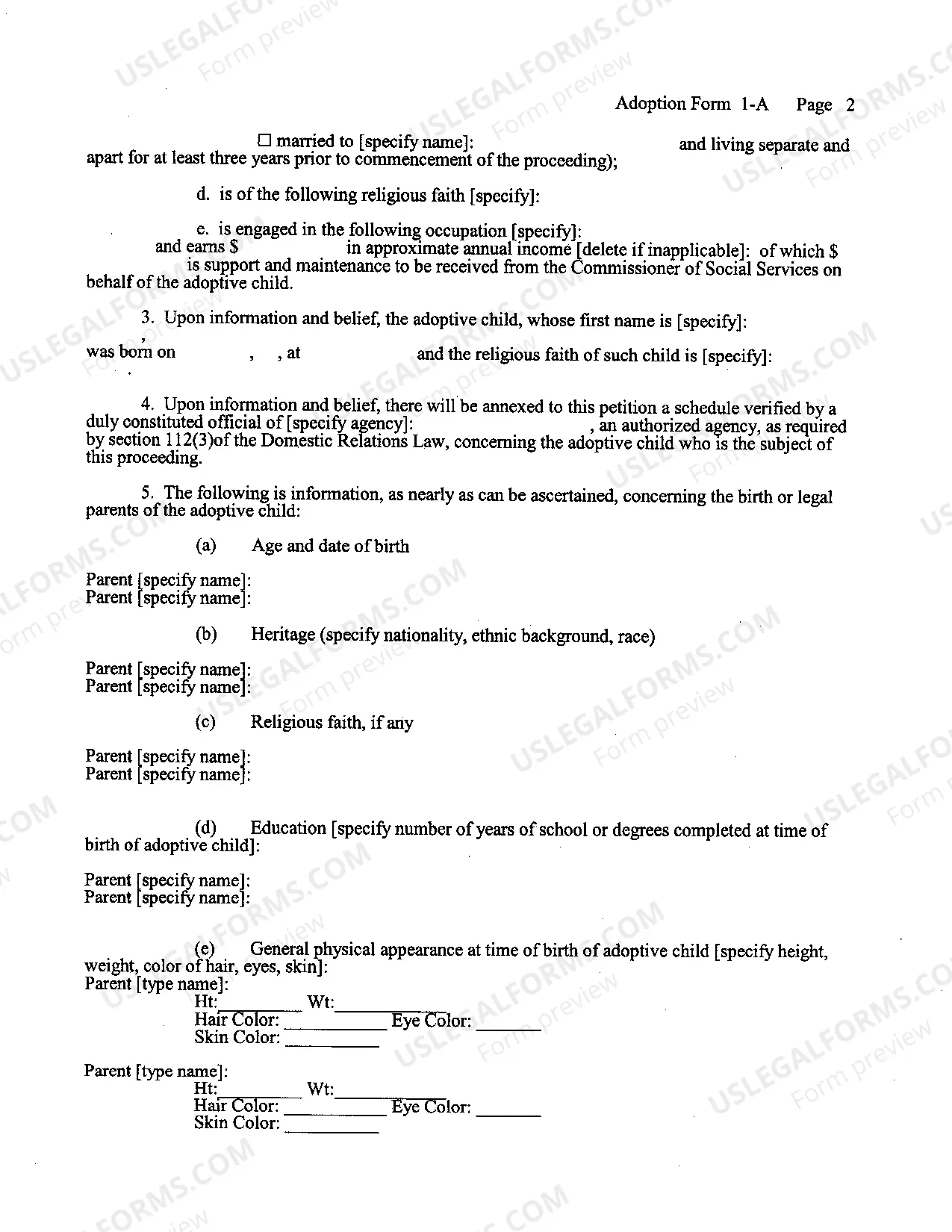 Preview Petition for Adoption - Agency
