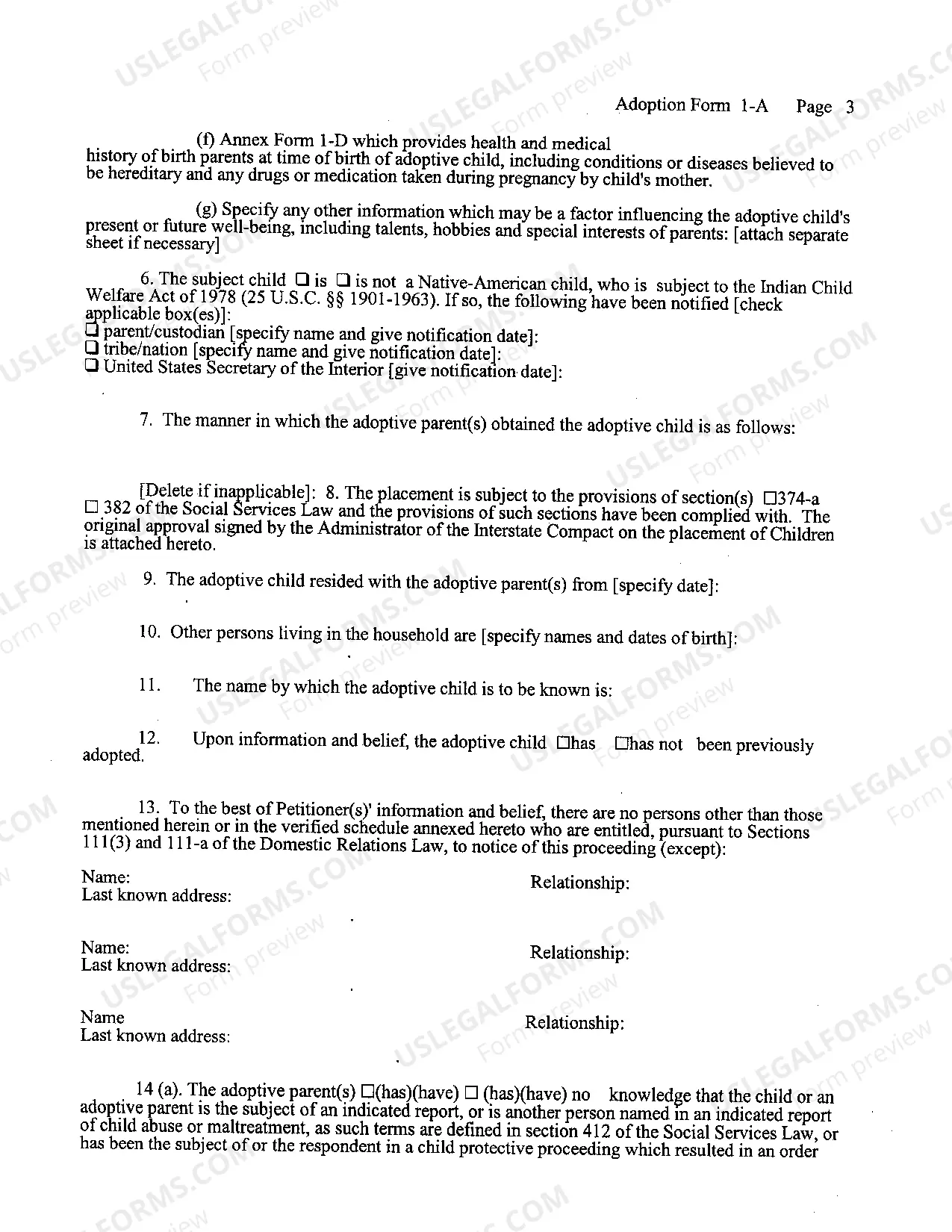Preview Petition for Adoption - Agency