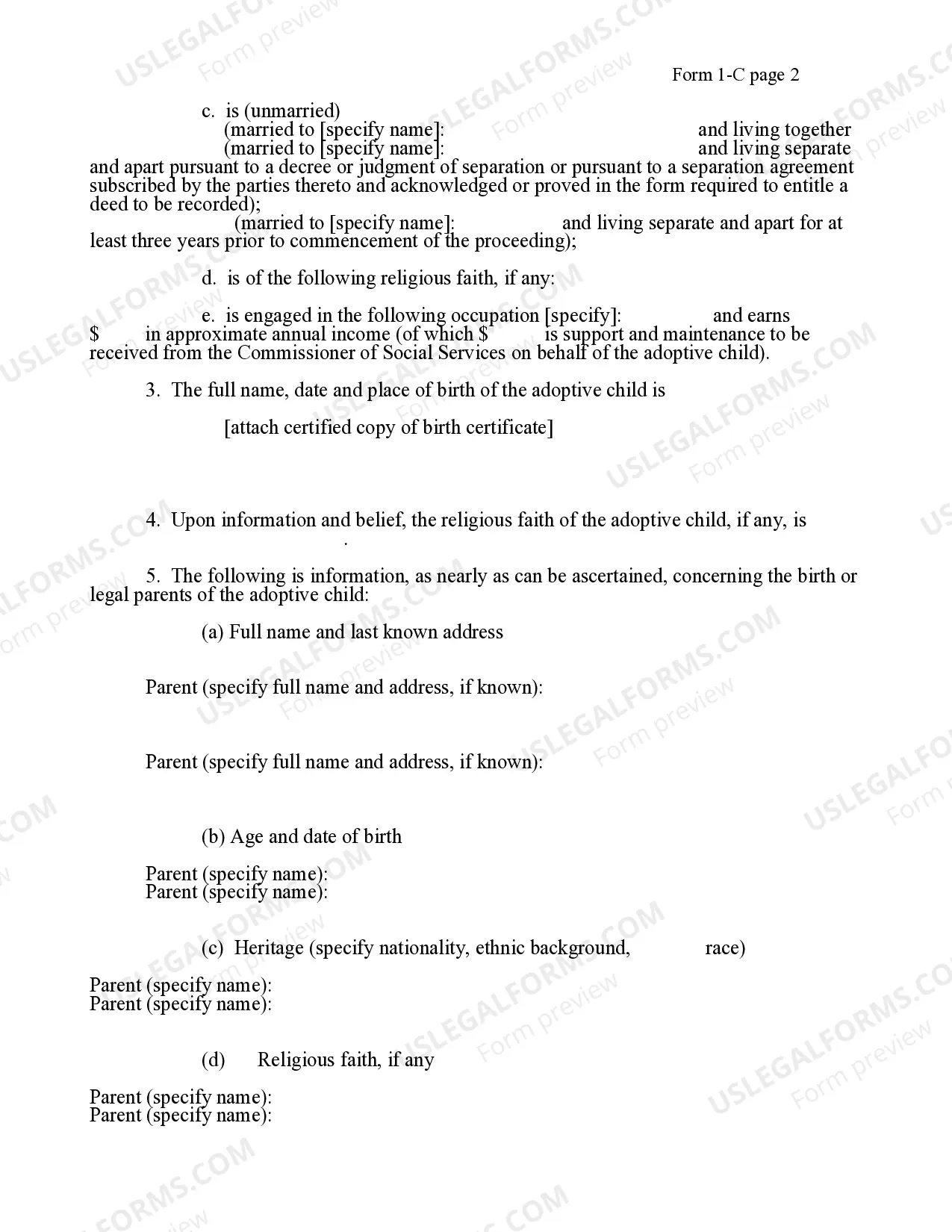 Preview Petition for Adoption - Private-Placement
