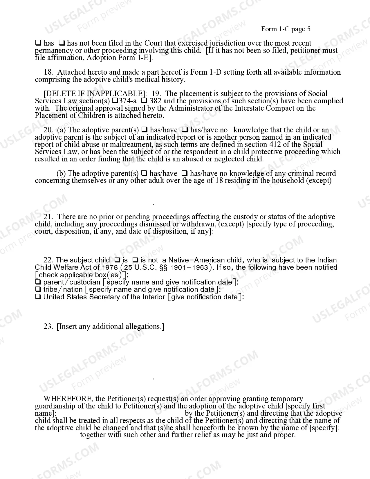 Preview Petition for Adoption - Private-Placement