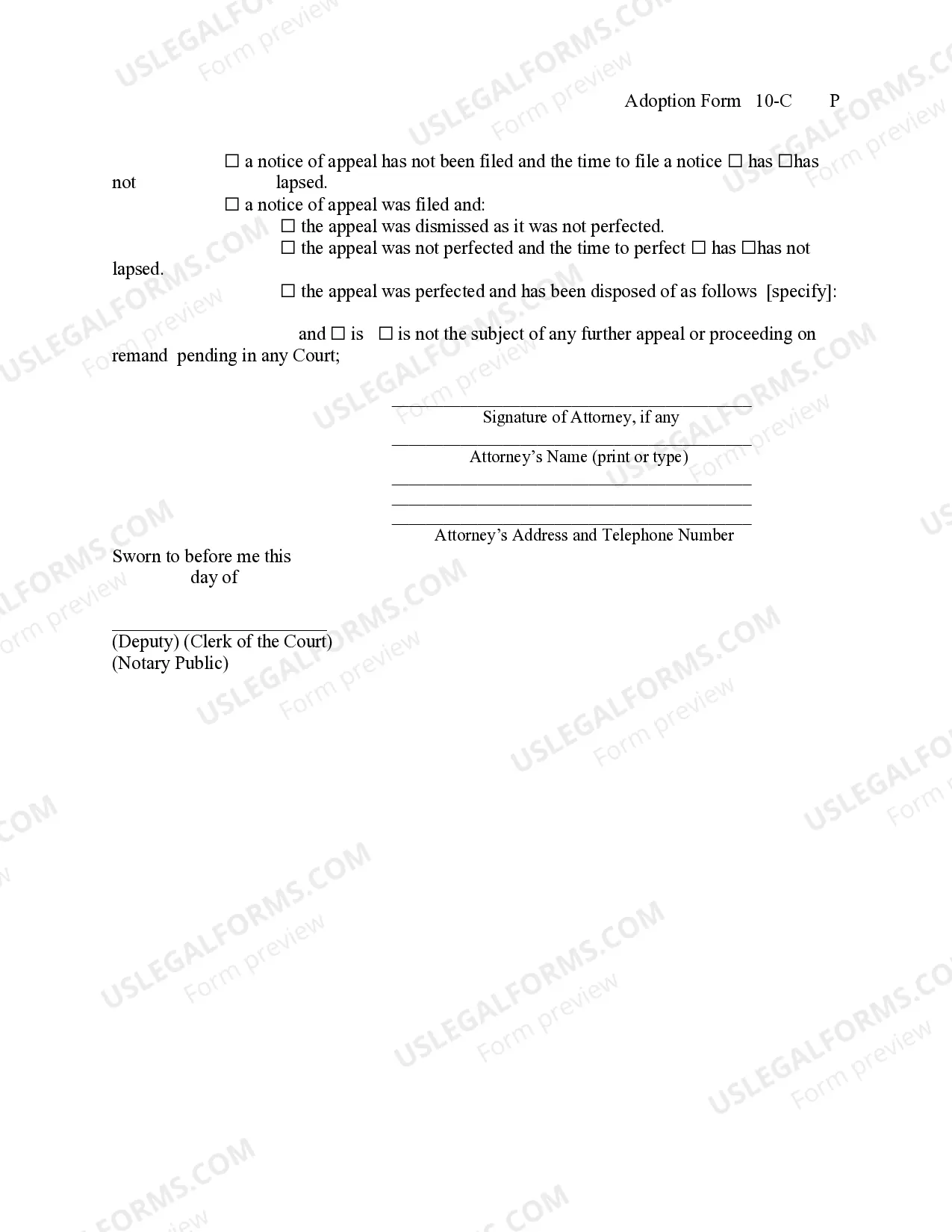 Preview Affidavit Regarding Status of Appeal