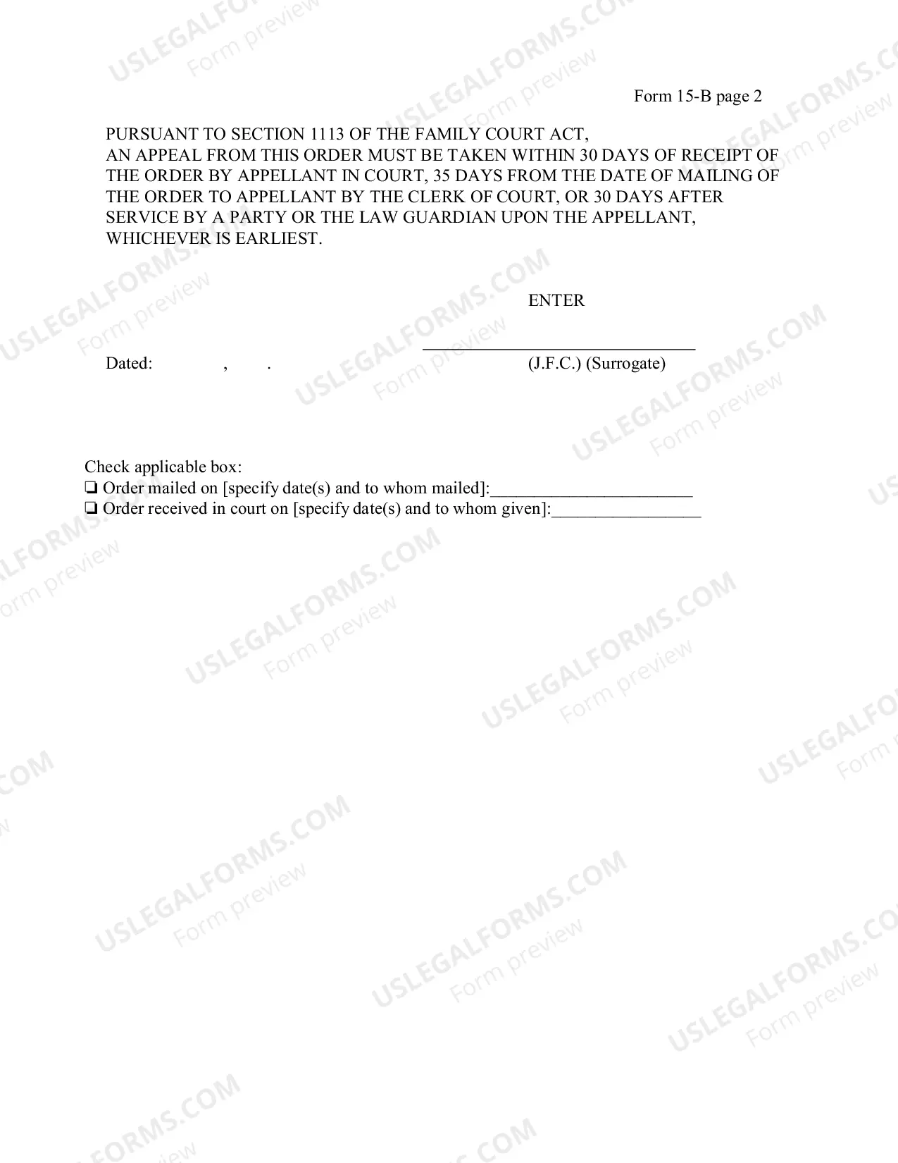 Preview Order for Certified Copy of Adoption Order - Before sealing of records