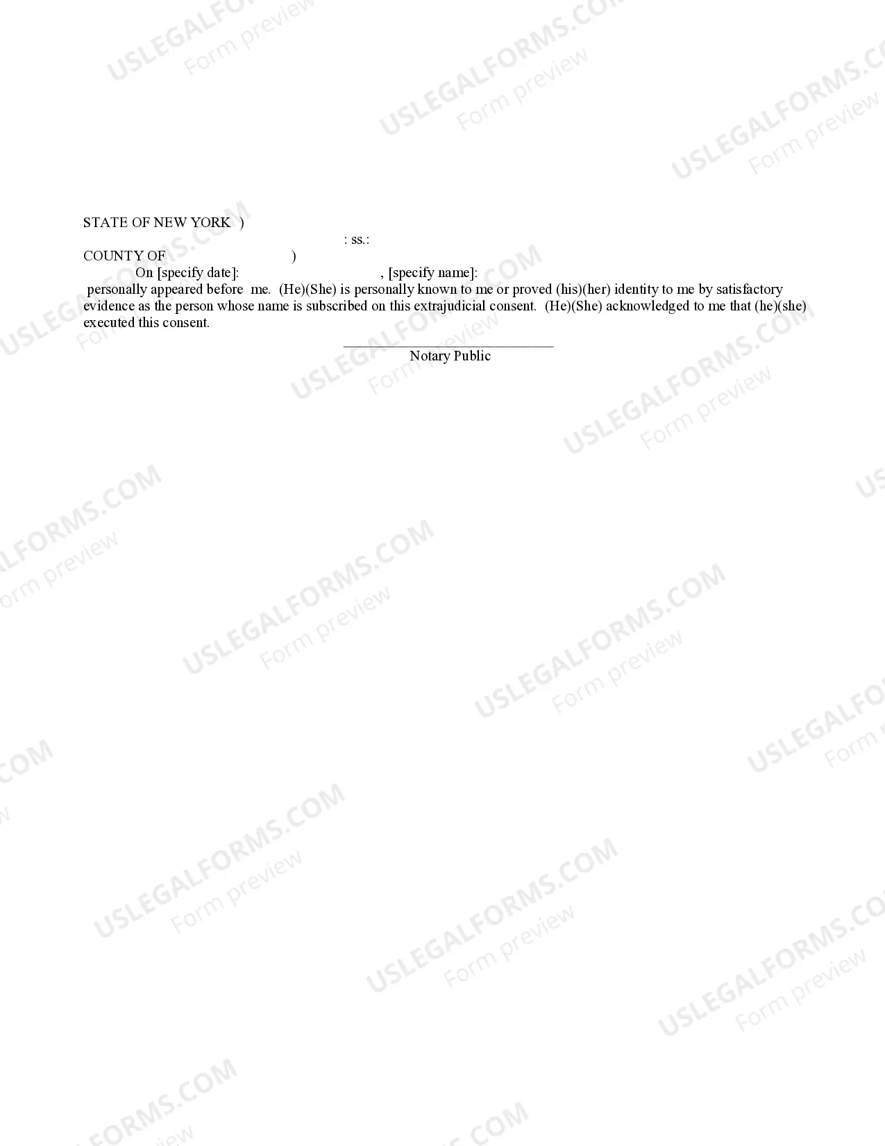 Preview Extra Judicial Consent - Birth or Legal Parent Private-Placement