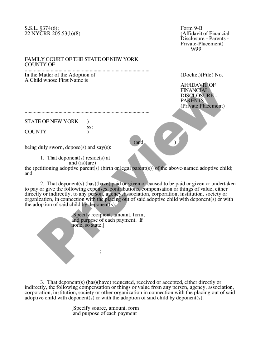 New York Affidavit of Financial Disclosure - Parents - Private ...