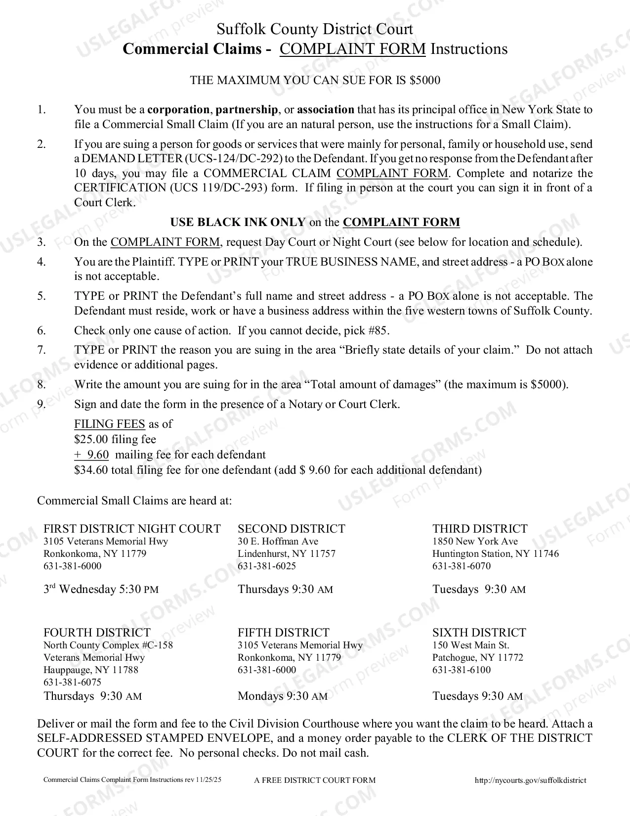 Preview Complaint (Small Claim Commercial Claim Consumer Transaction)
