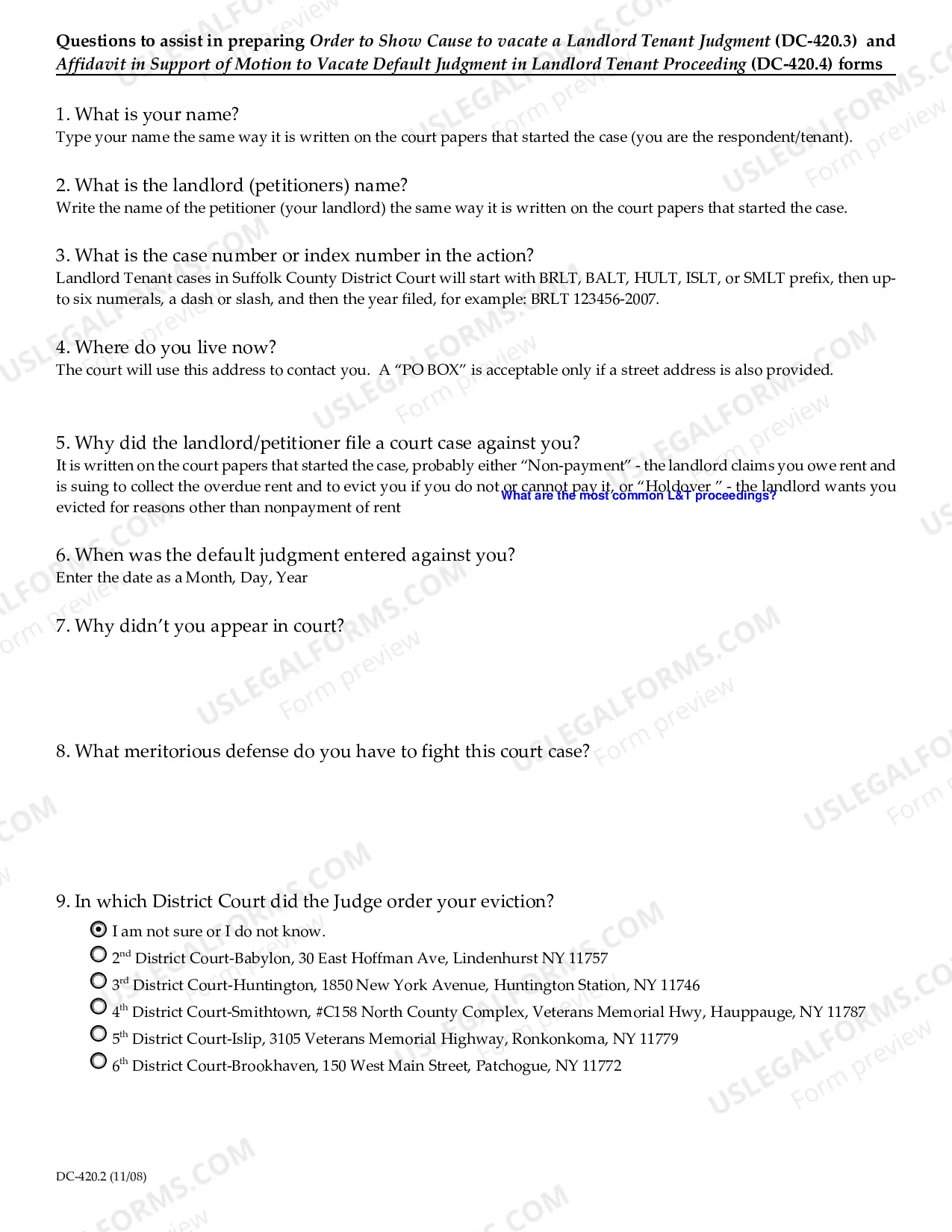 Preview Order To Show Cause To Vacate Default Judgment In Landlord Tenant Proceeding