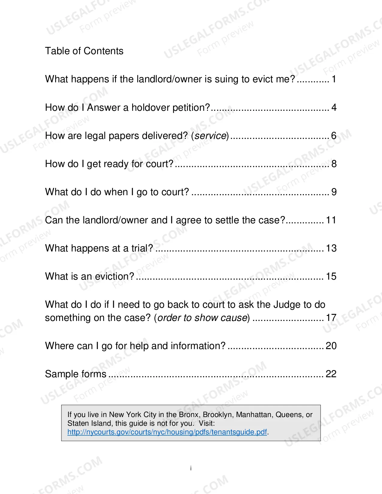Preview Tenant Questions & Answers: Holdover Eviction Cases in New York State