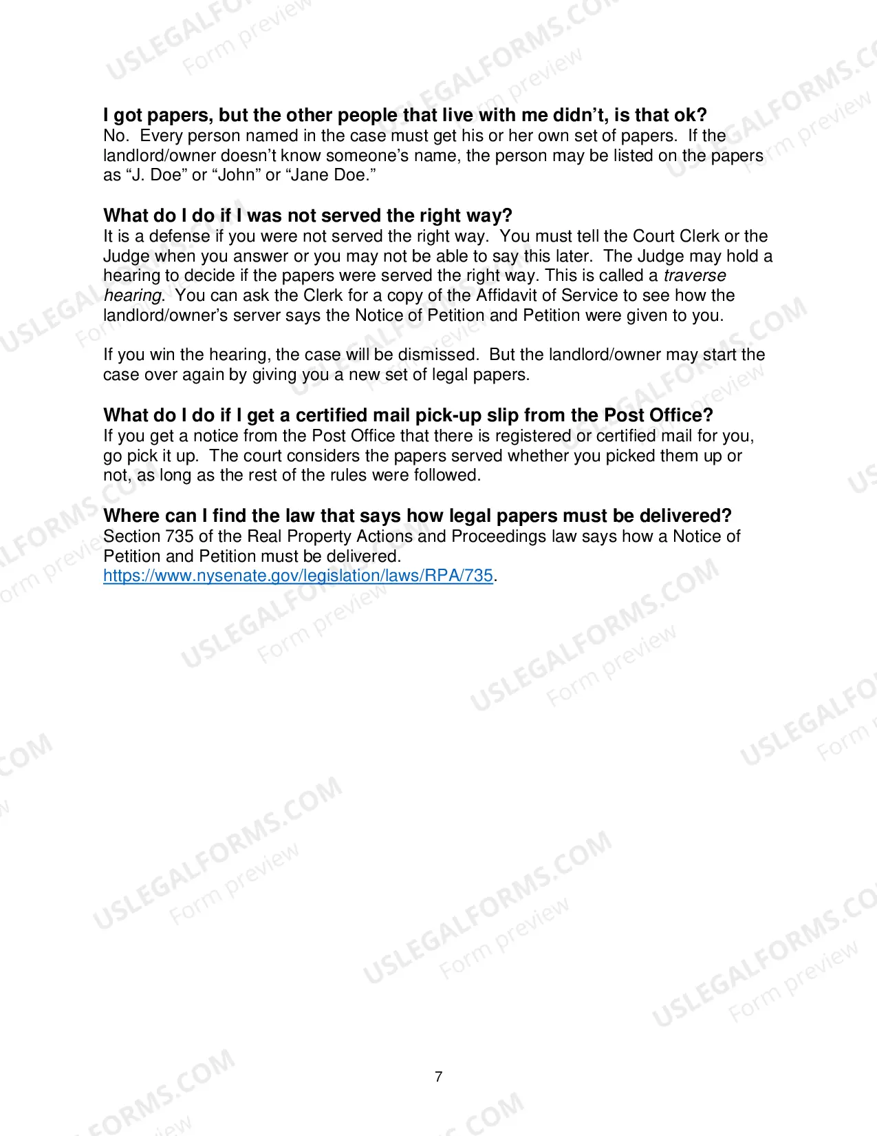 Preview Tenant Questions & Answers: Holdover Eviction Cases in New York State