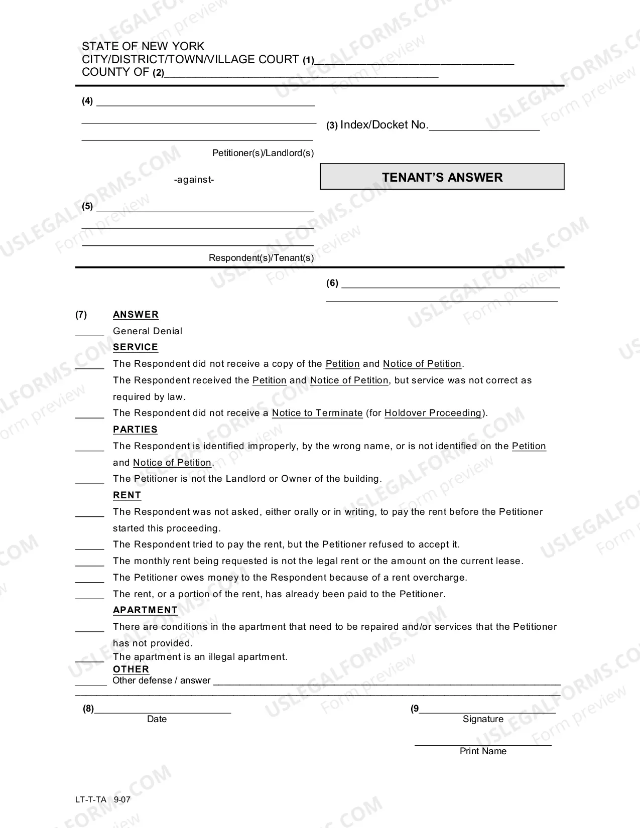 Preview Tenant Forms Packet with Instructions