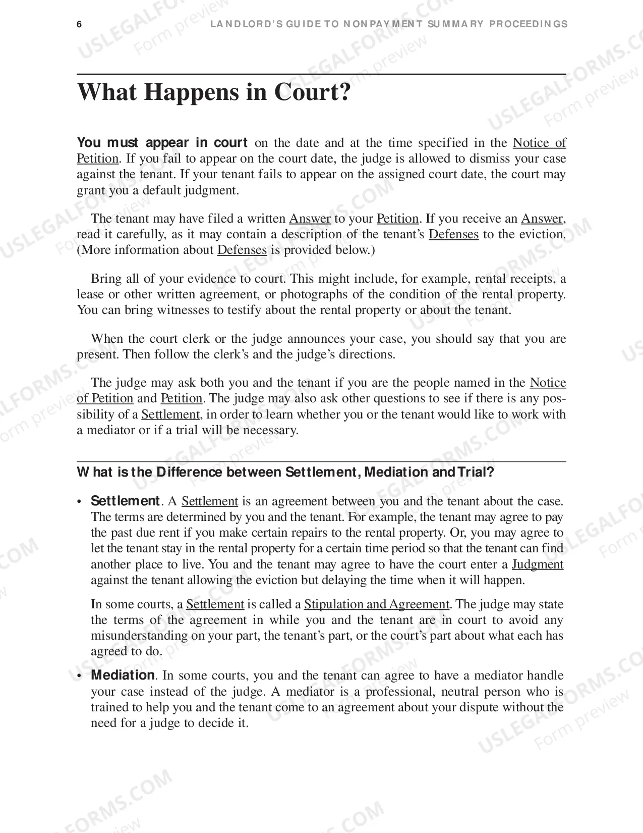 Preview Landlord Non-Payment Guide