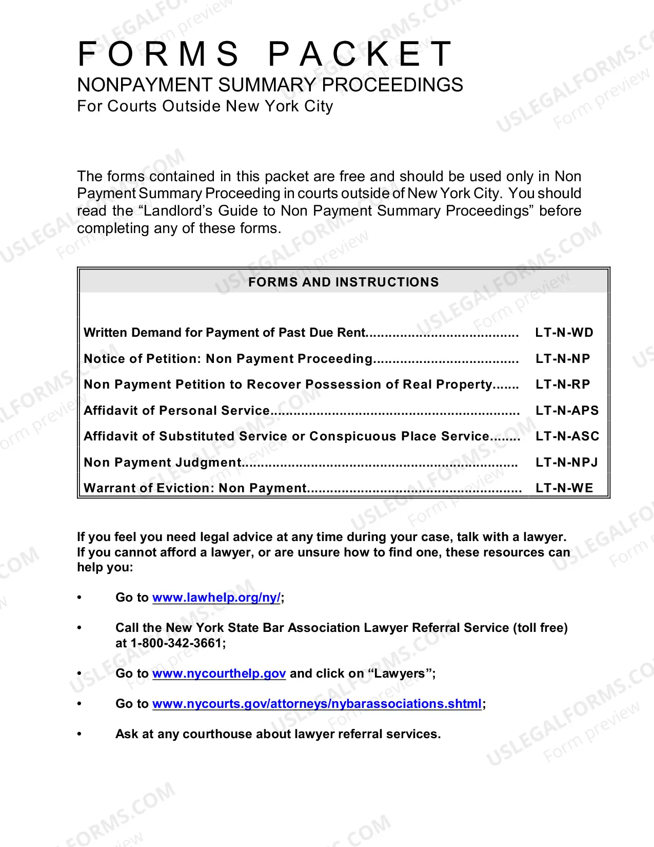 Preview Landlord Non-Payment Forms Packet with Instructions
