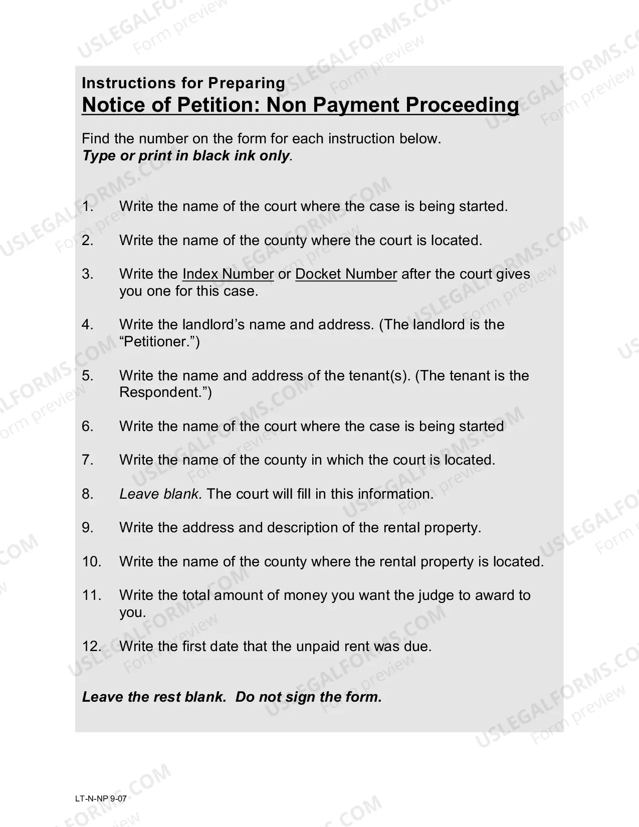 Preview Landlord Non-Payment Forms Packet with Instructions