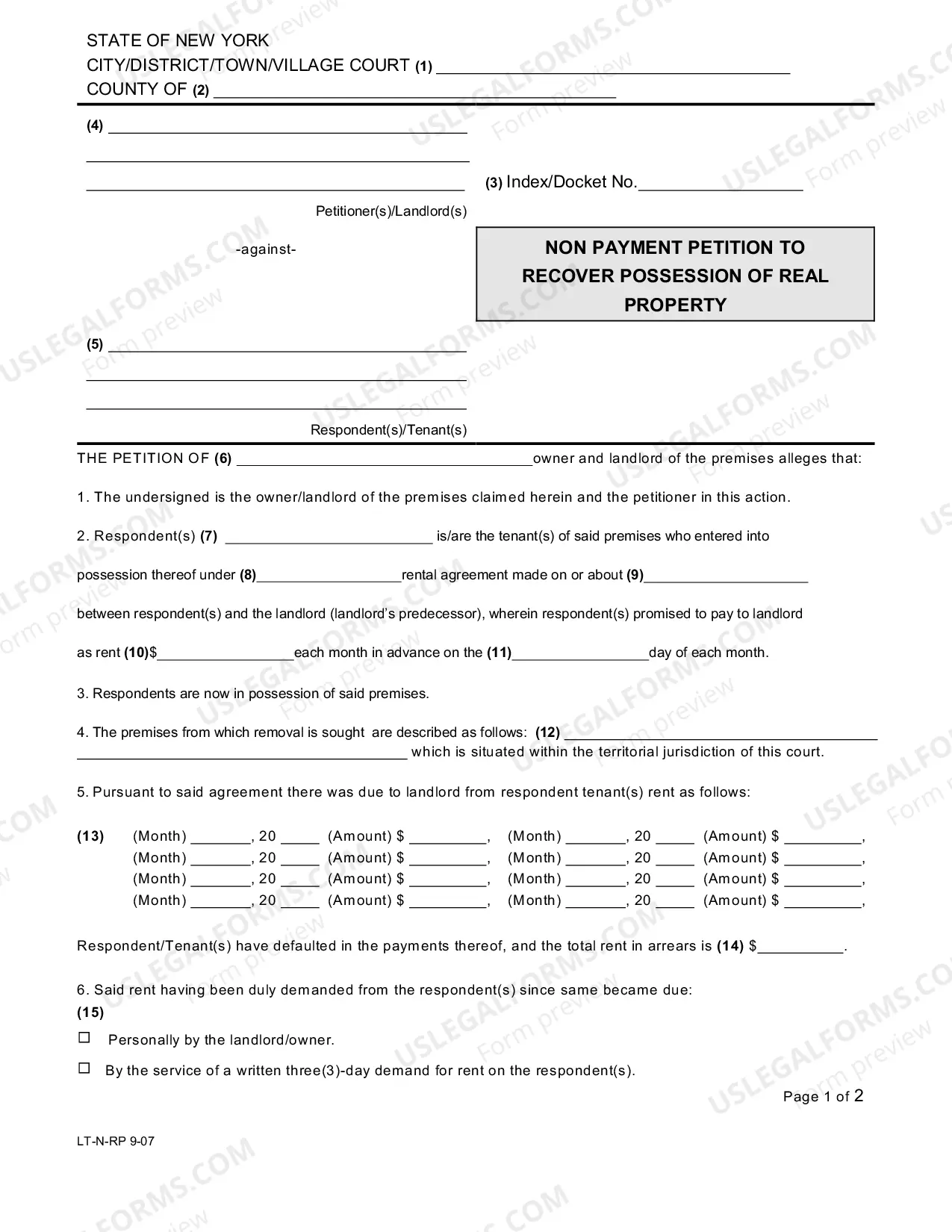 Preview Landlord Non-Payment Forms Packet with Instructions