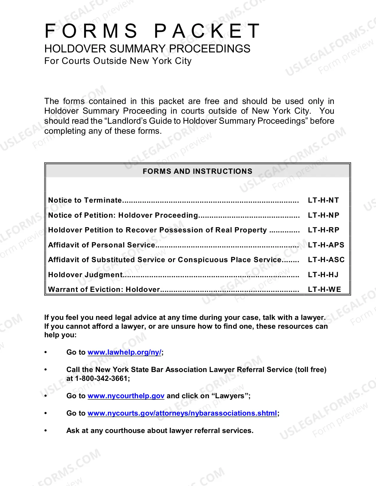 Preview Landlord Holdover Forms Packet With Instructions