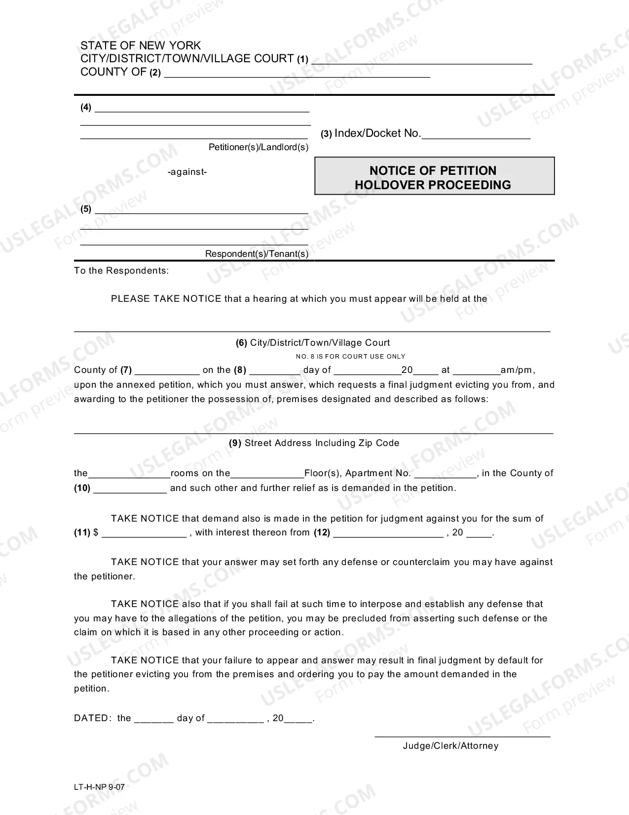 Preview Landlord Holdover Forms Packet With Instructions