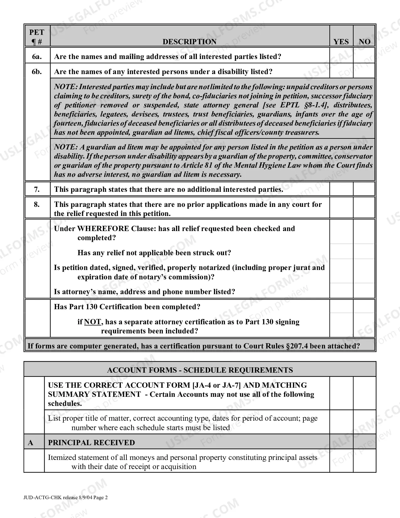 Preview Judicial Settlement of Accounting Proceeding Checklist
