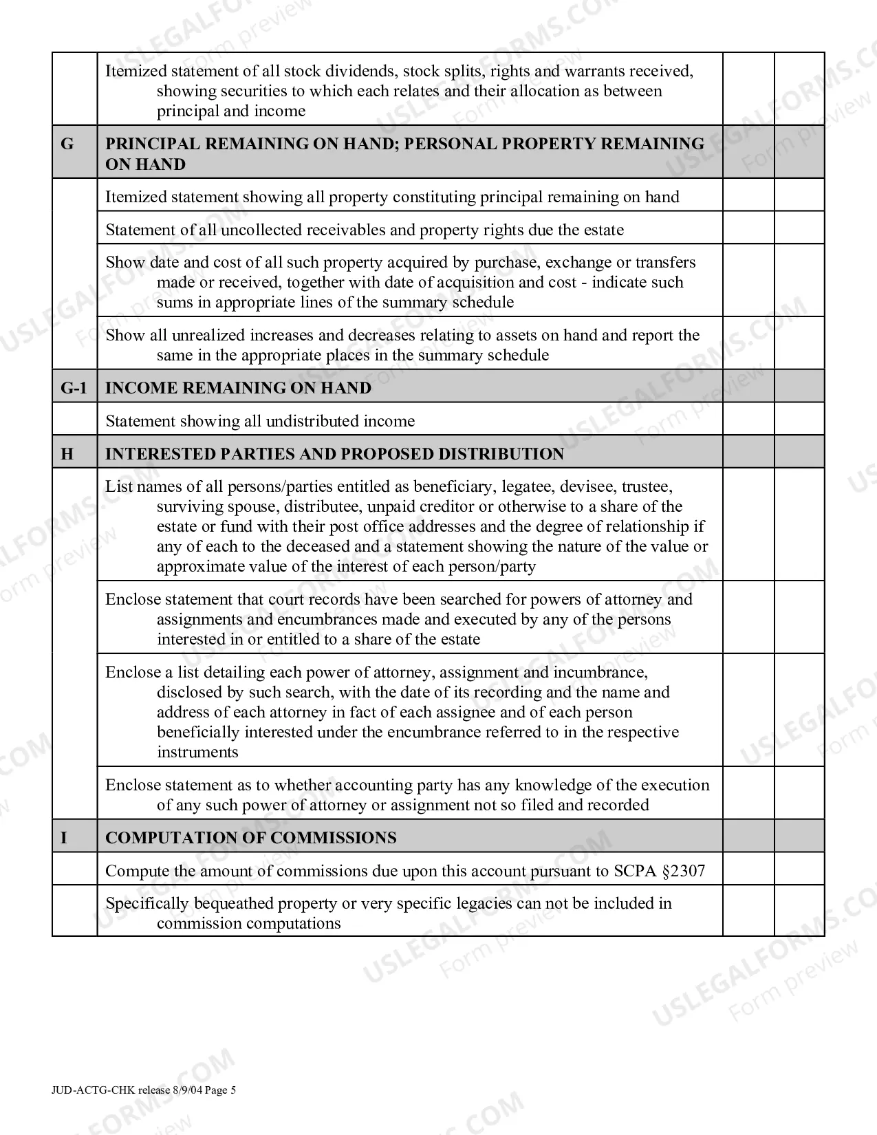 Preview Judicial Settlement of Accounting Proceeding Checklist