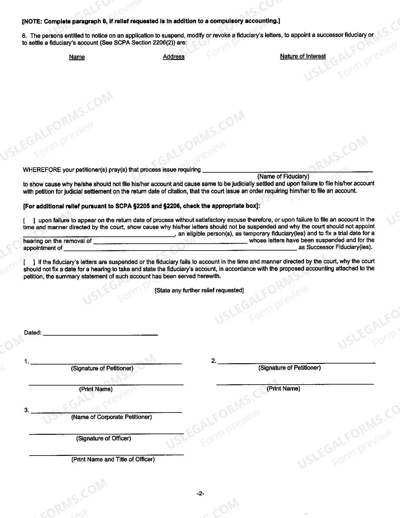 Preview Petition for a Compulsory Accounting and Related Relief