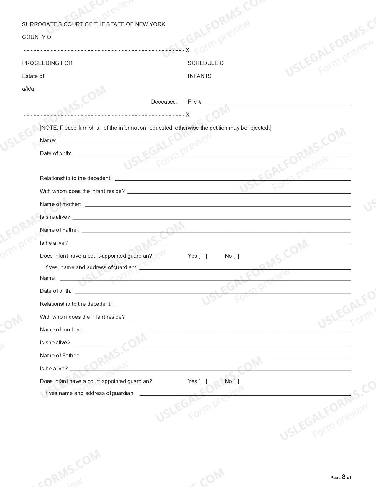Preview Petition for Letters of Administration