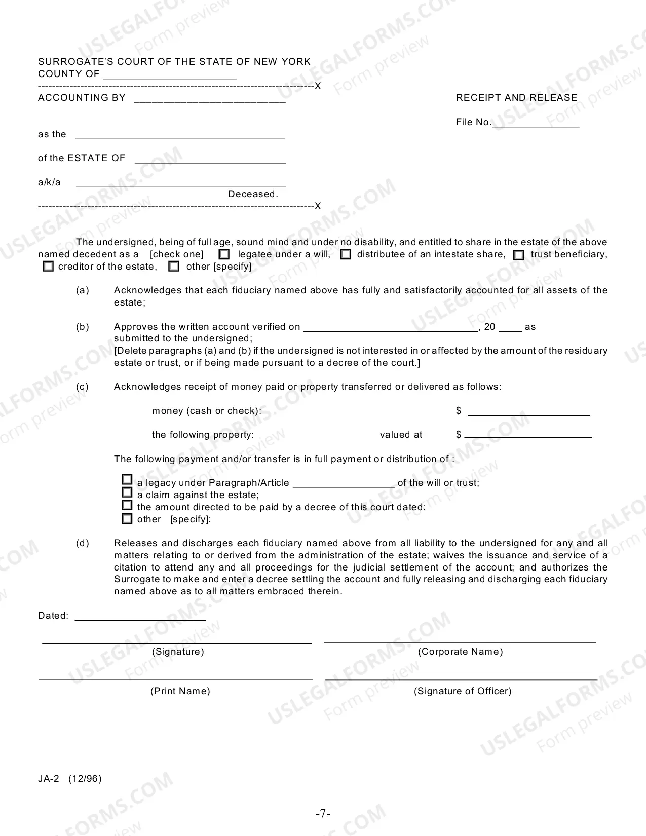 Preview Non-Trust Accounting Forms