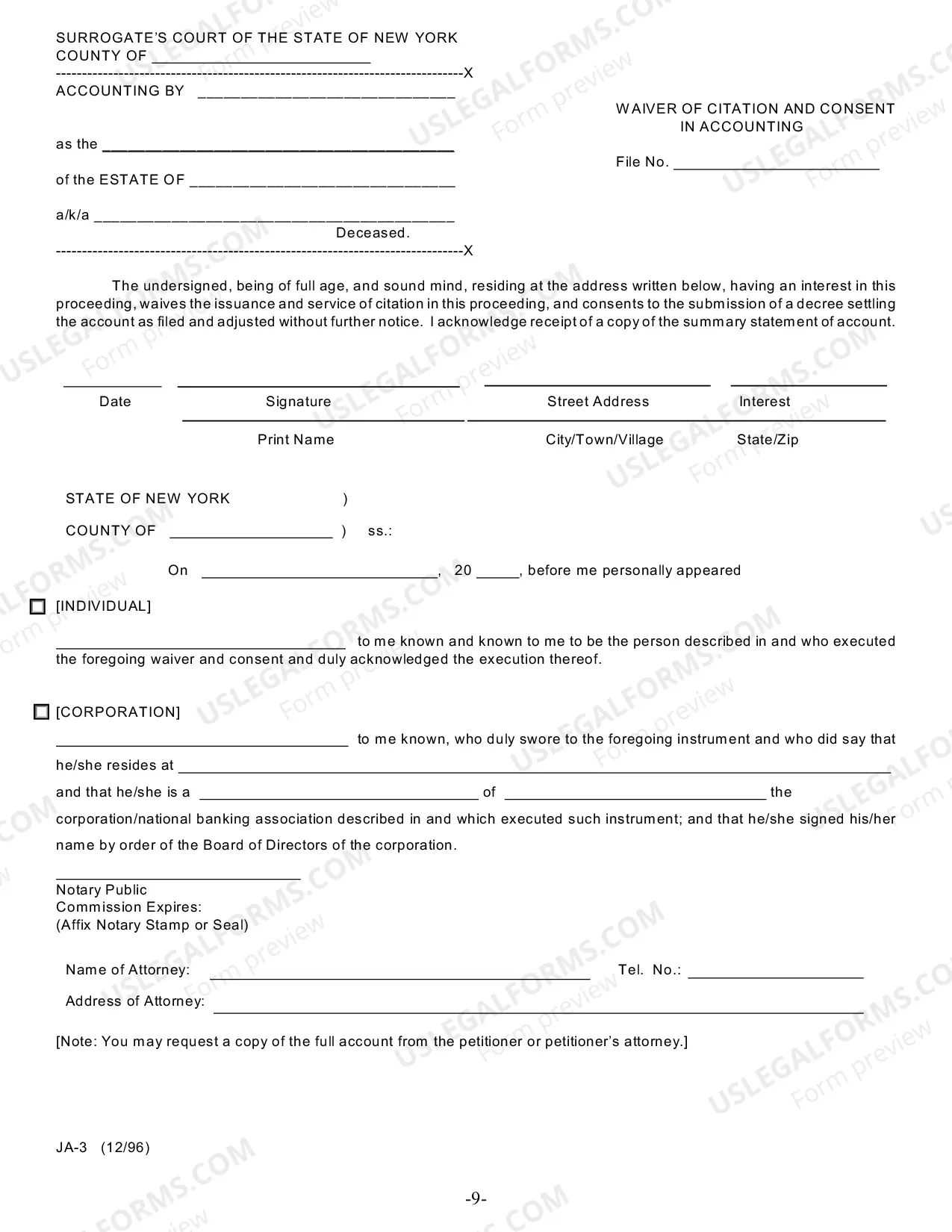 Preview Non-Trust Accounting Forms