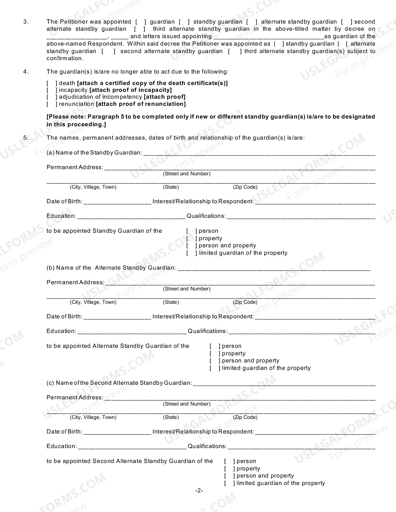 Preview Petition for Appointment/Confirmation of Standby Guardian (SCPA Article 1757) [CSMD-1,CSMD-2,CSMD-3,CSMD-4,CSMD-5,CSMD-6]