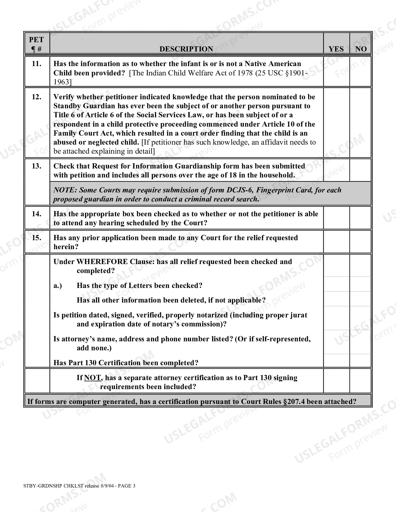 Preview Standby Guardianship Proceeding Checklist Person And Or Property