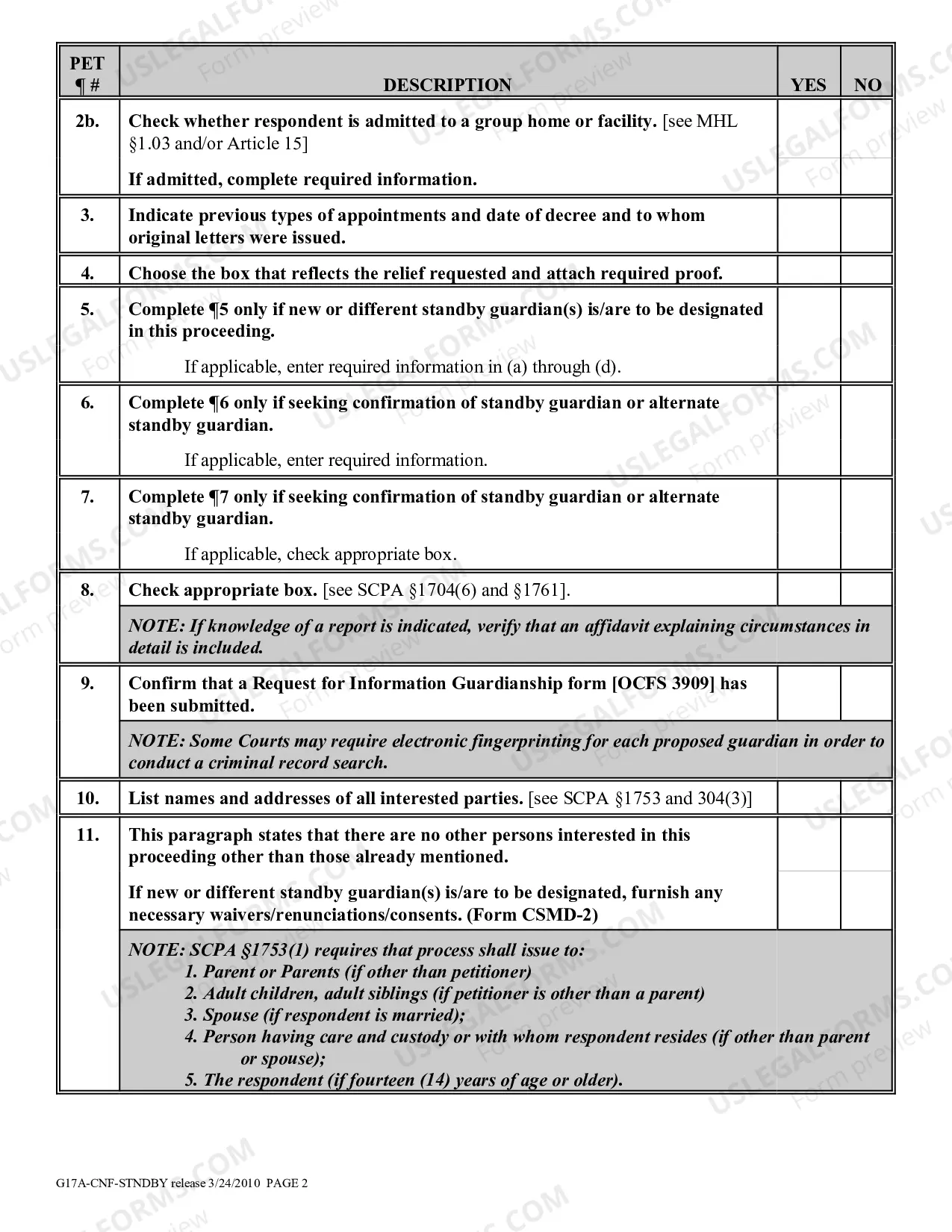Preview 17 A Guardianship Proceeding Checklist Appointment-Confirmation of Standby Guardian