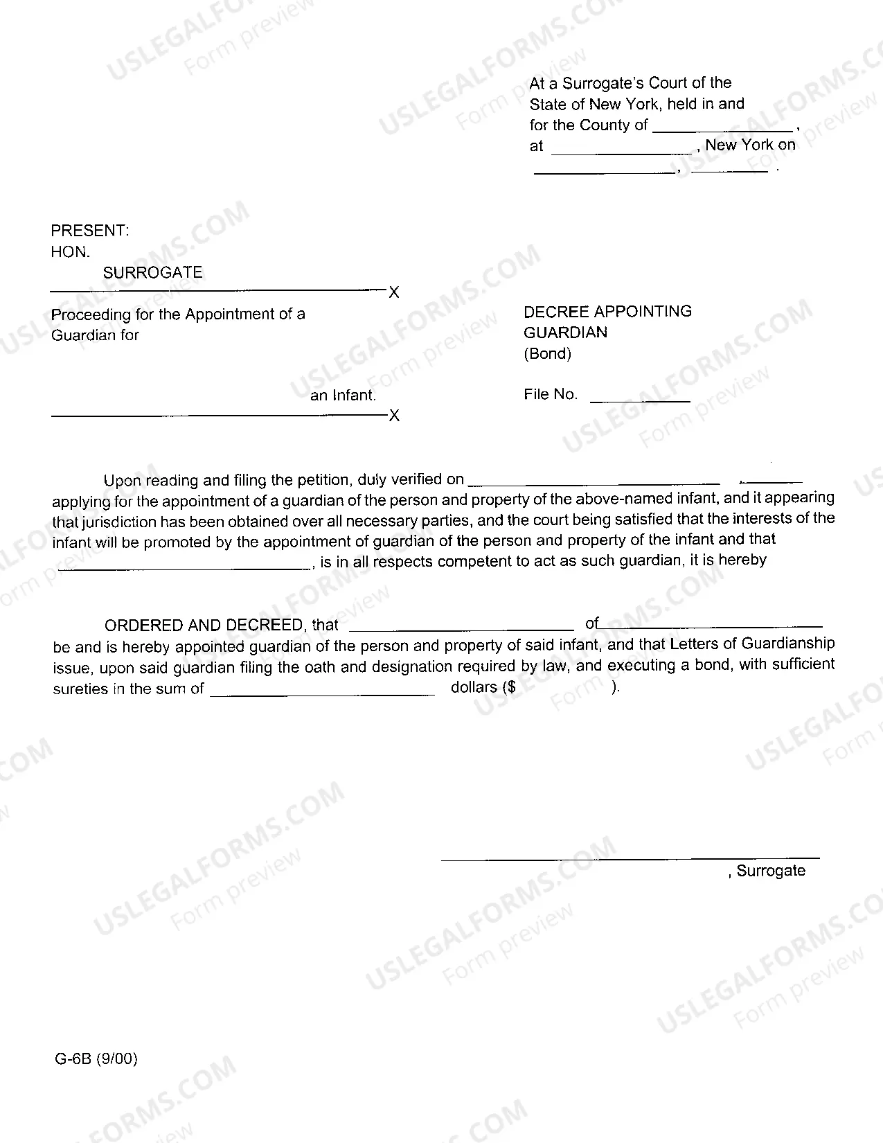 Preview Decrees Appointing Guardian [G-6A, G-6B, G-12A, G-12B]