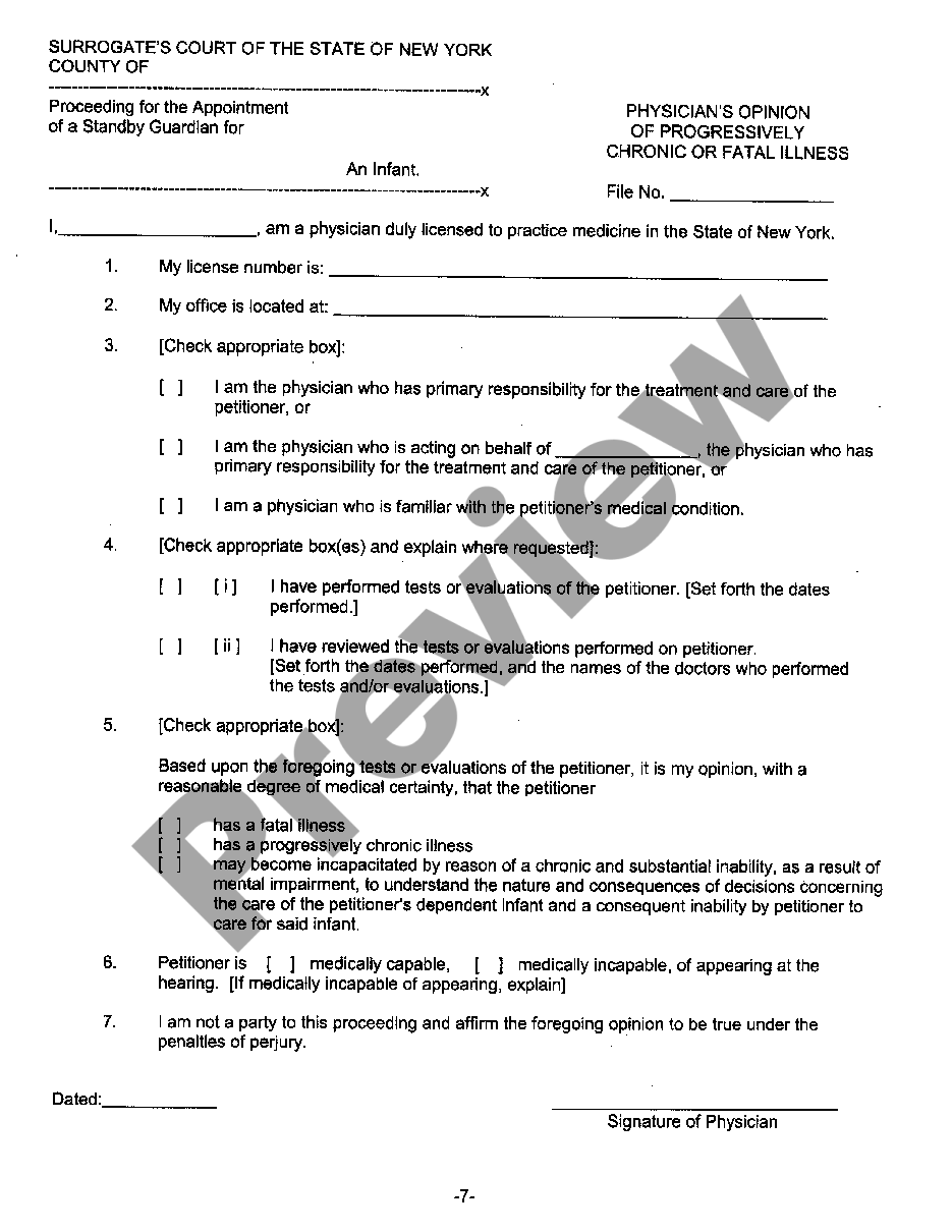New York Guardianship Forms US Legal Forms