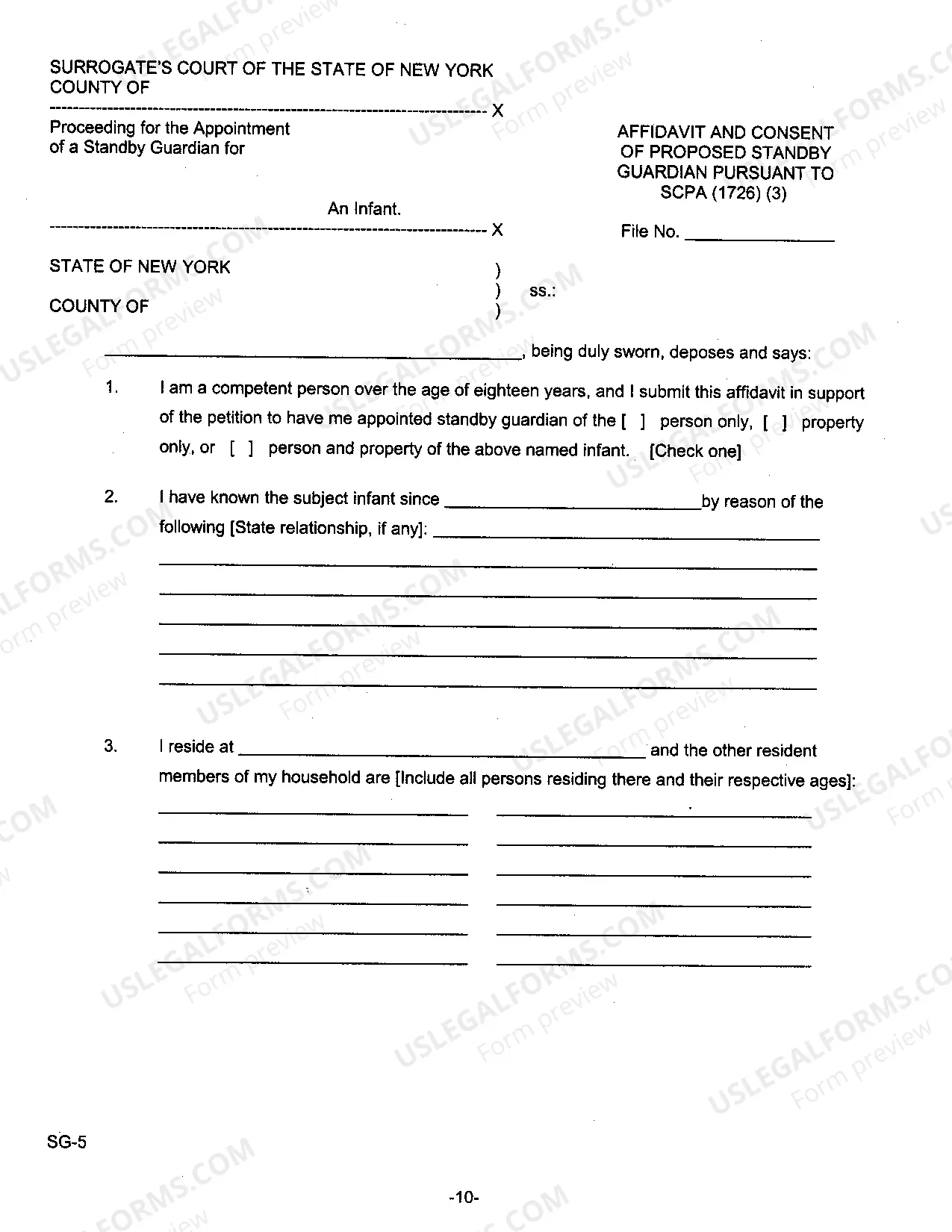 Preview Petition For Standby Guardianship