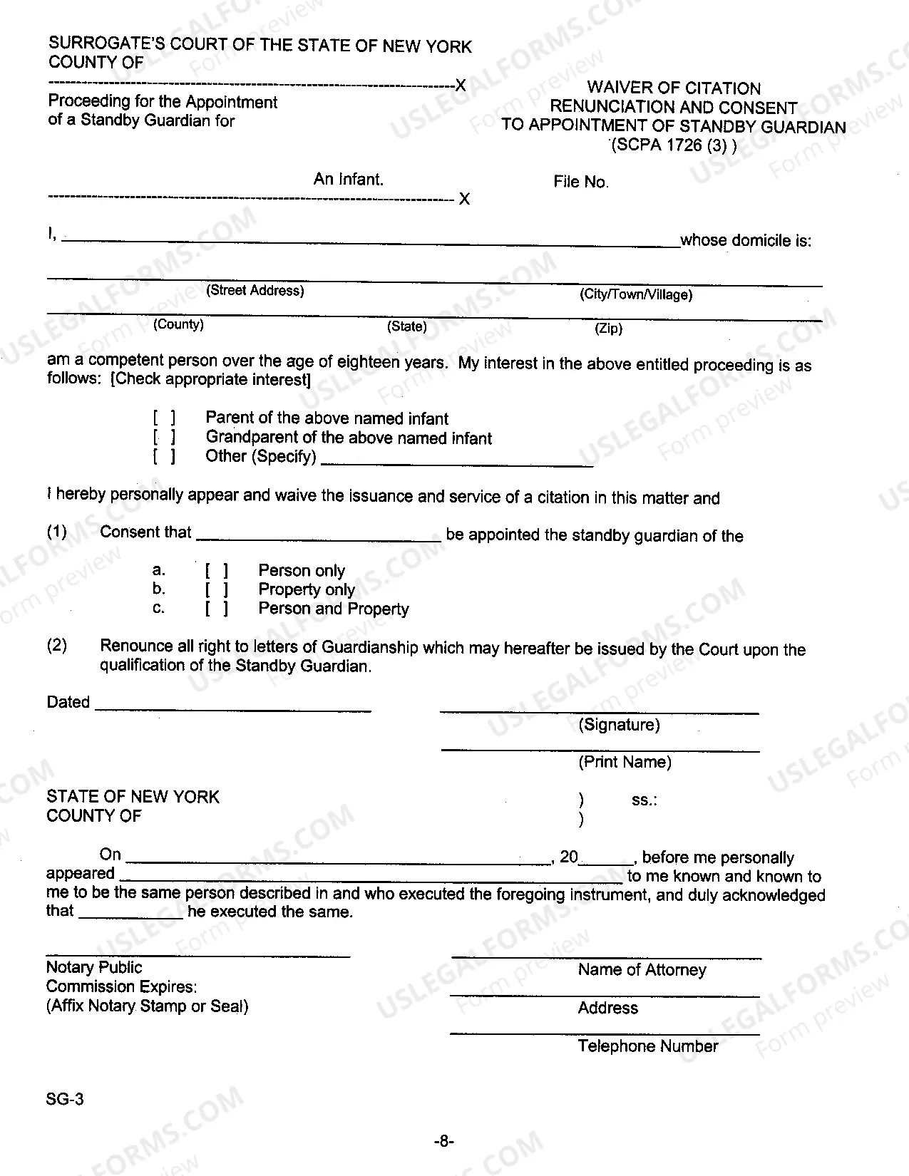 Preview Petition For Standby Guardianship