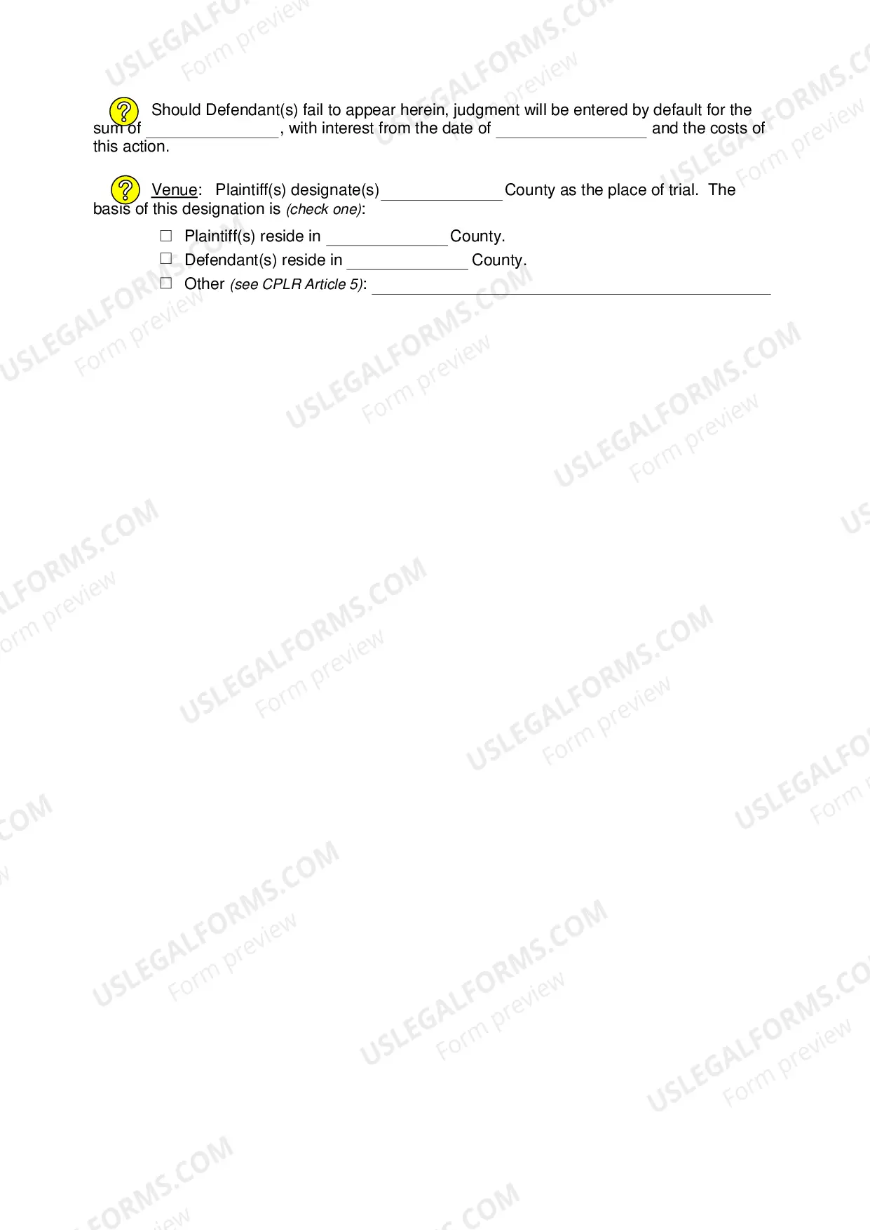 Preview Summons With Notice