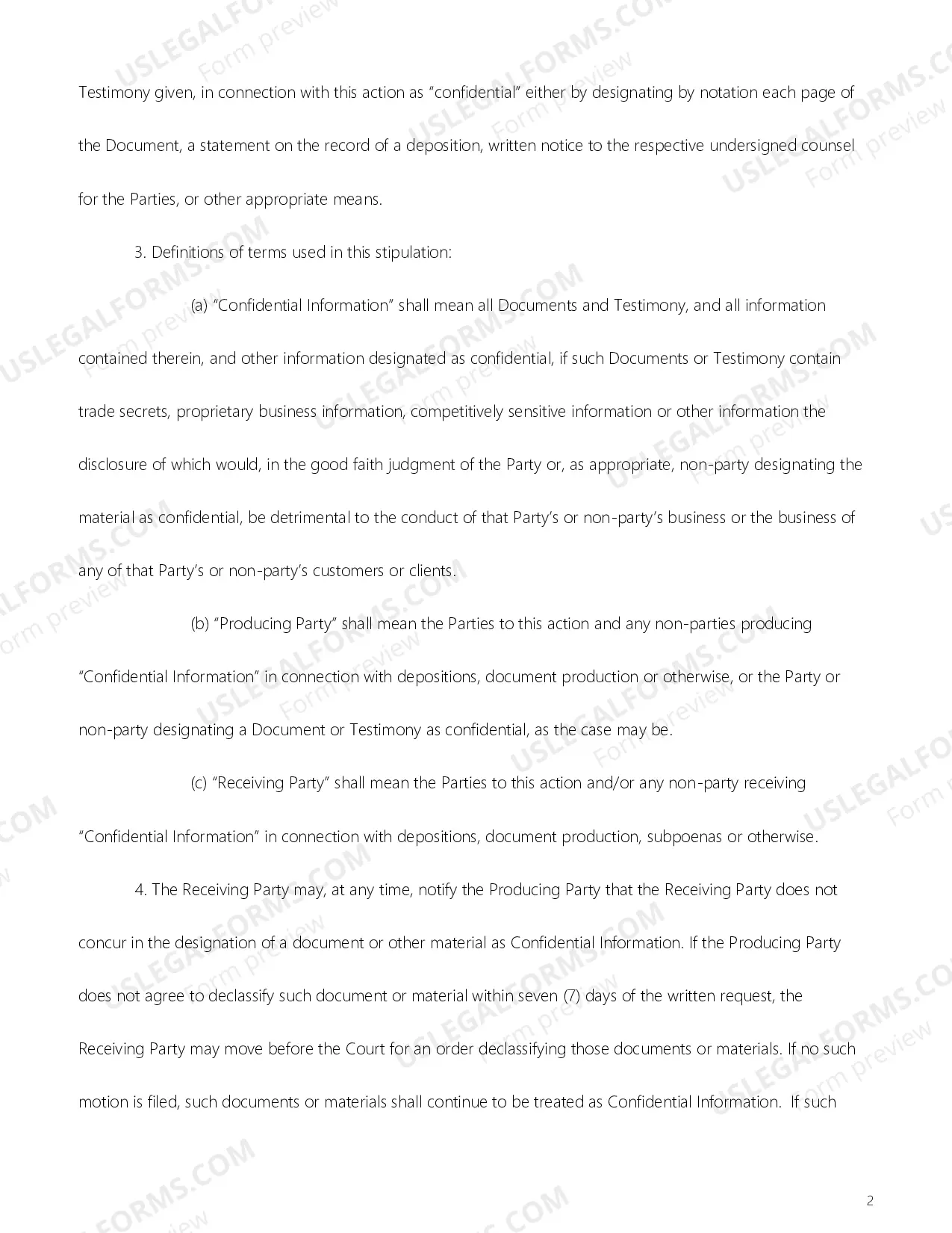 Preview Stipulation And Order For Production And Exchange of Confidential Information And Confidential Material Agreement