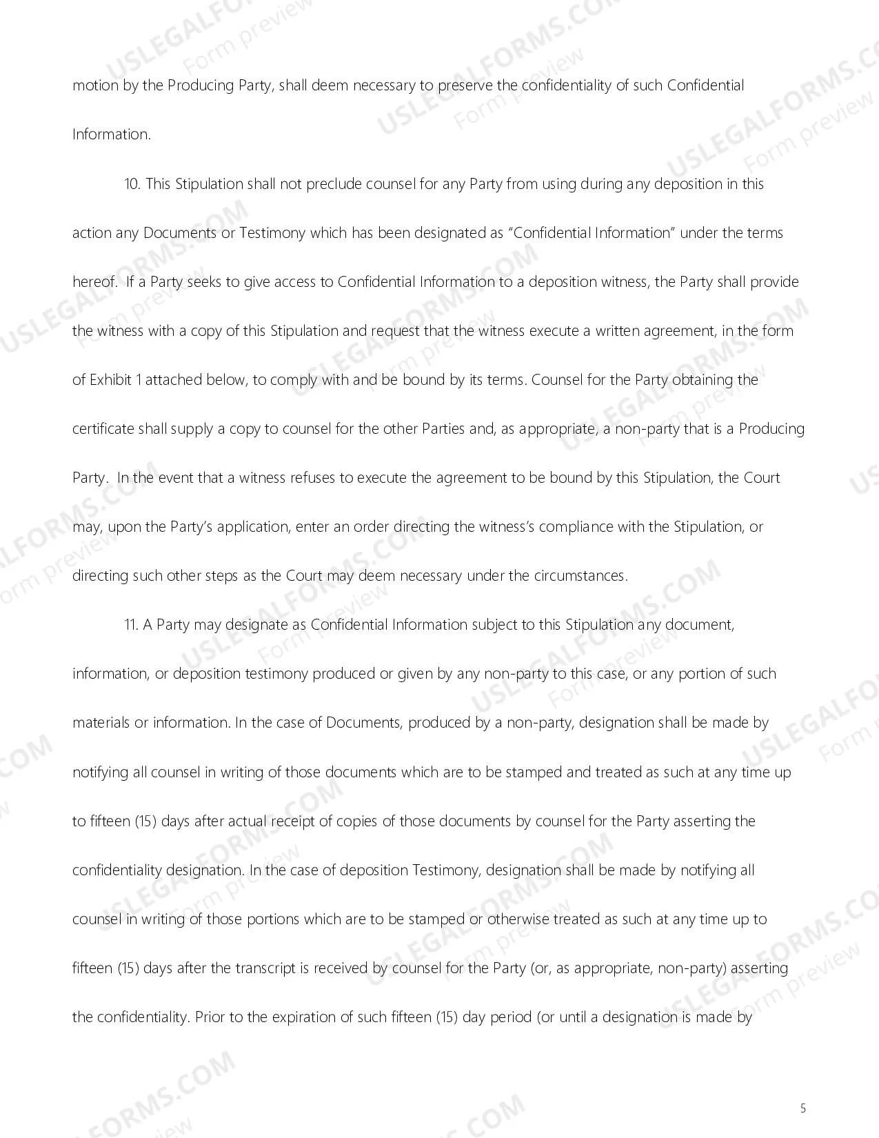 Preview Stipulation And Order For Production And Exchange of Confidential Information And Confidential Material Agreement