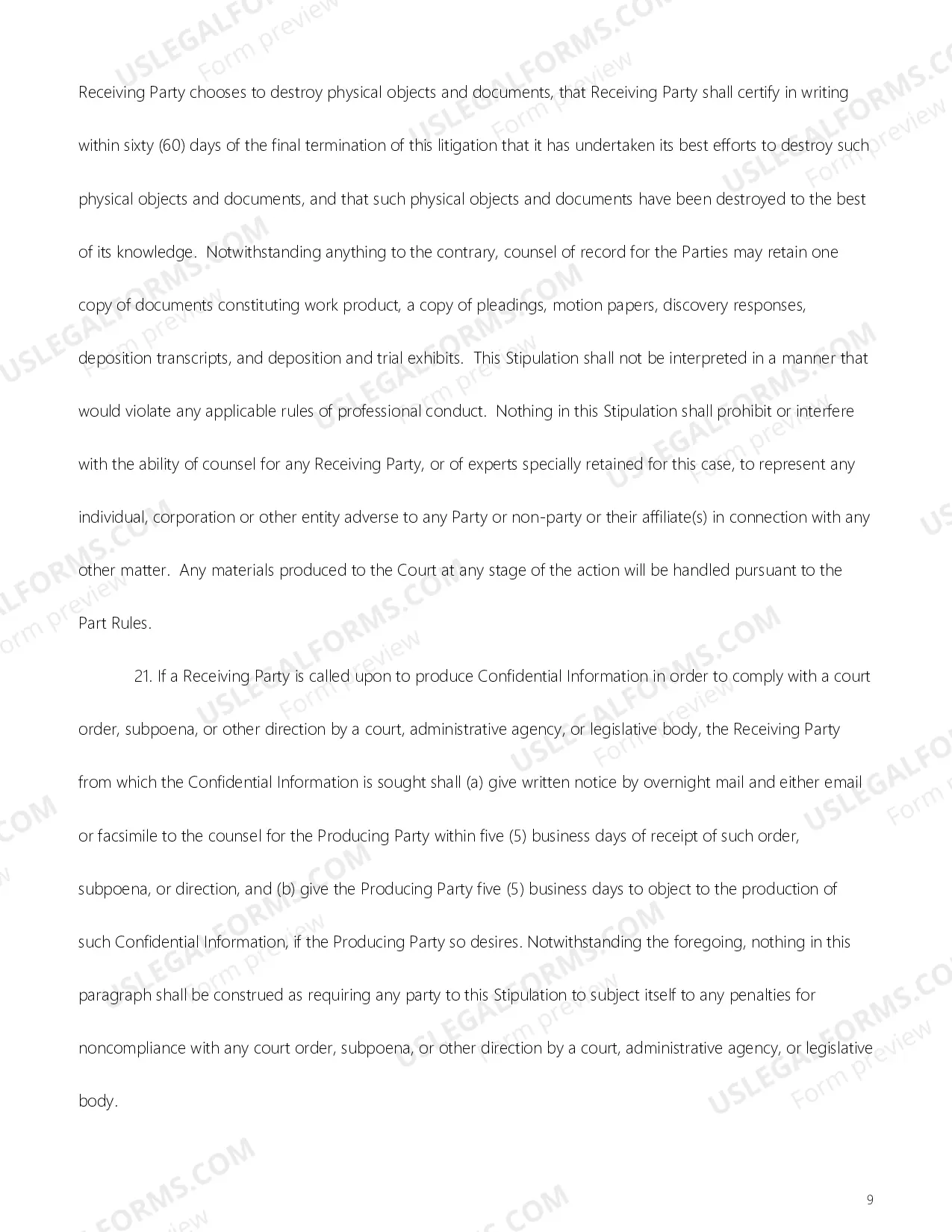 Preview Stipulation And Order For Production And Exchange of Confidential Information And Confidential Material Agreement